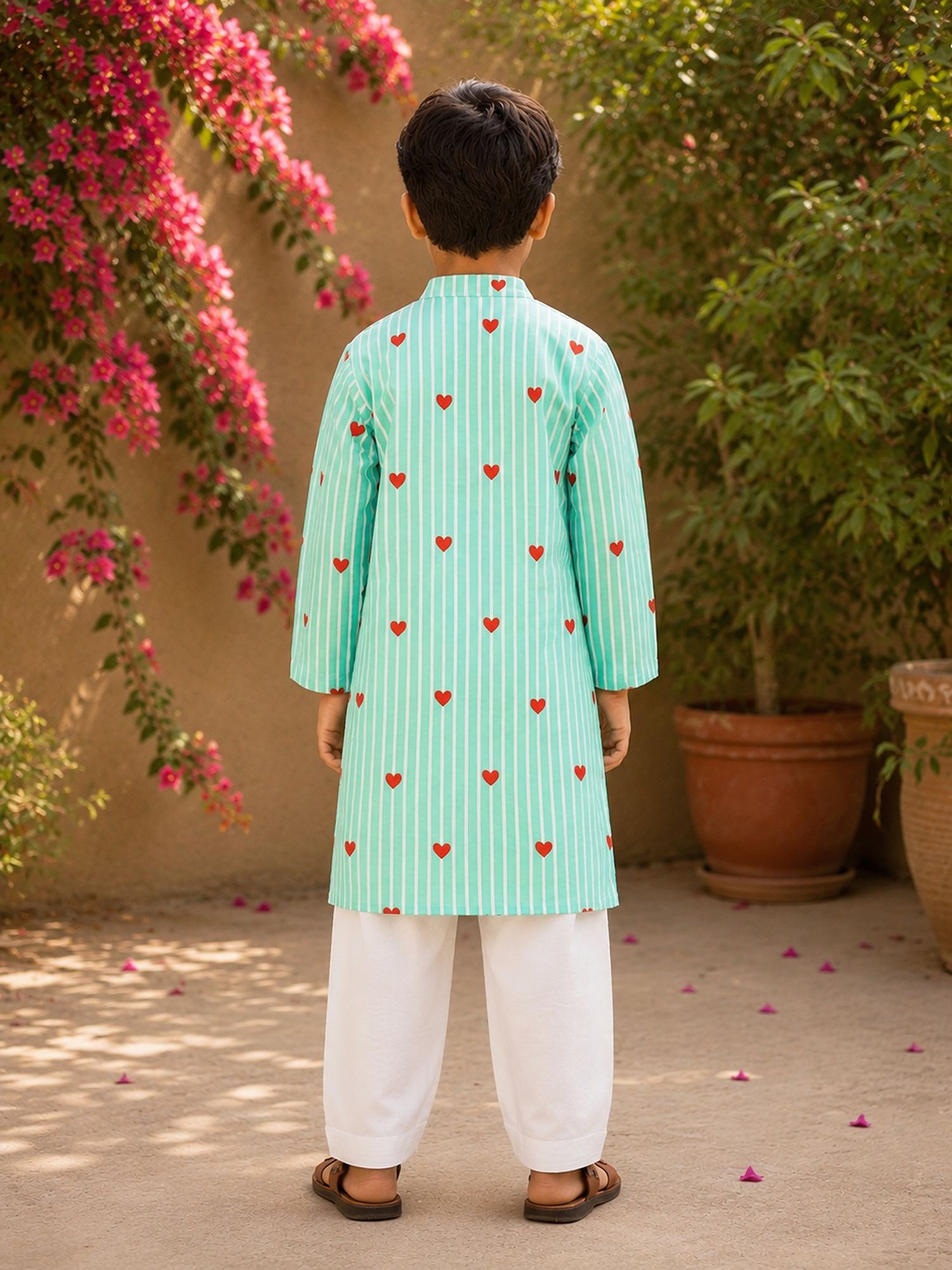 Green Printed Kurta with Salwar