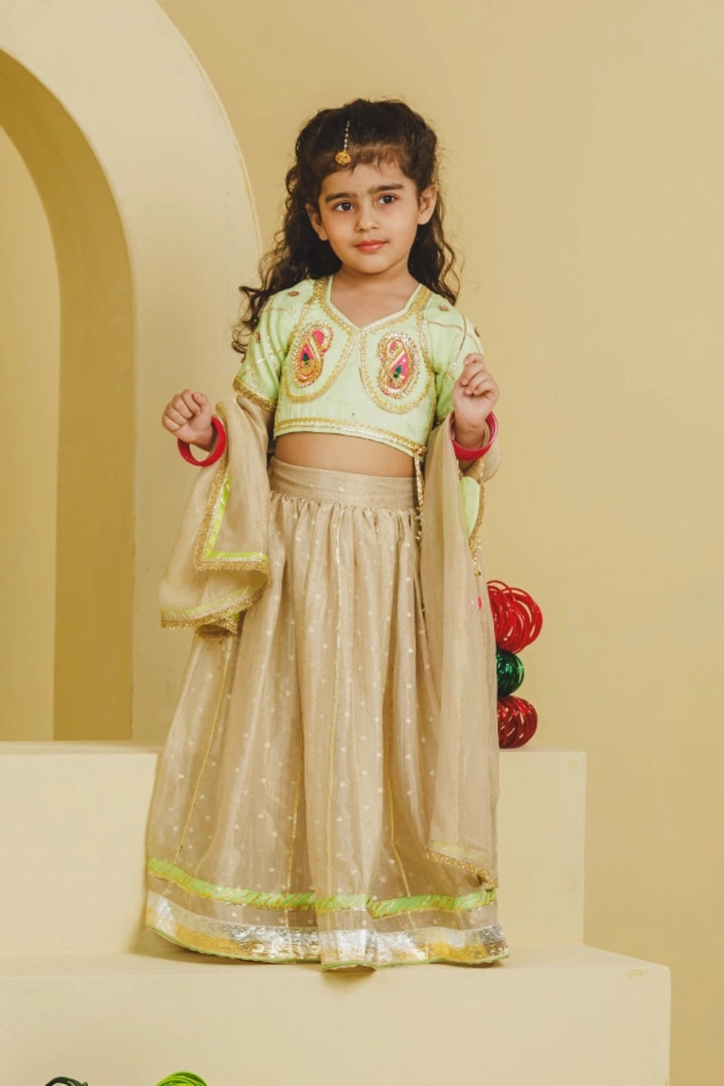 Green Aangi Choli with Lehenga Set