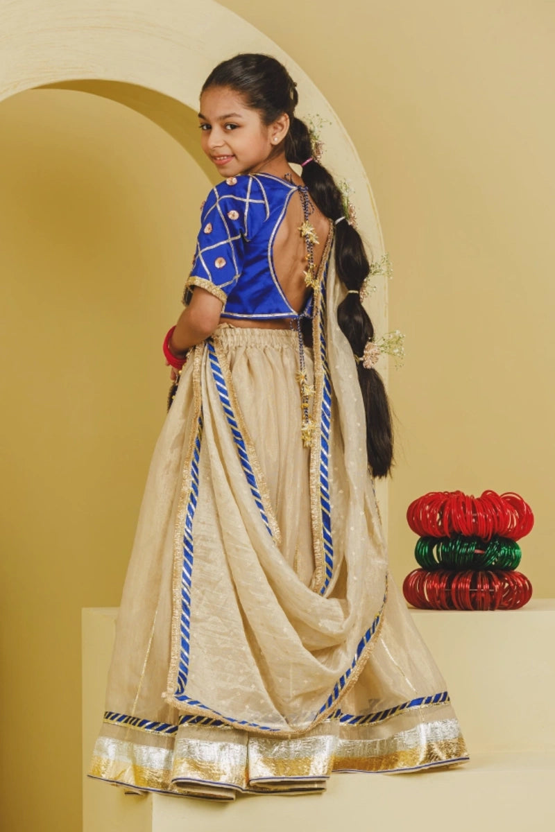 Blue Aangi Choli with Lehenga Set