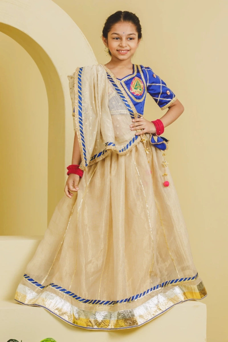 Blue Aangi Choli with Lehenga Set