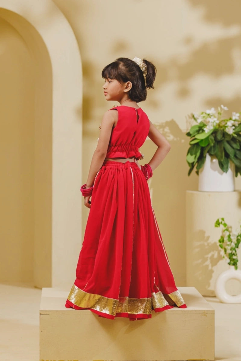 Pink Georgette Lehenga Choli Set