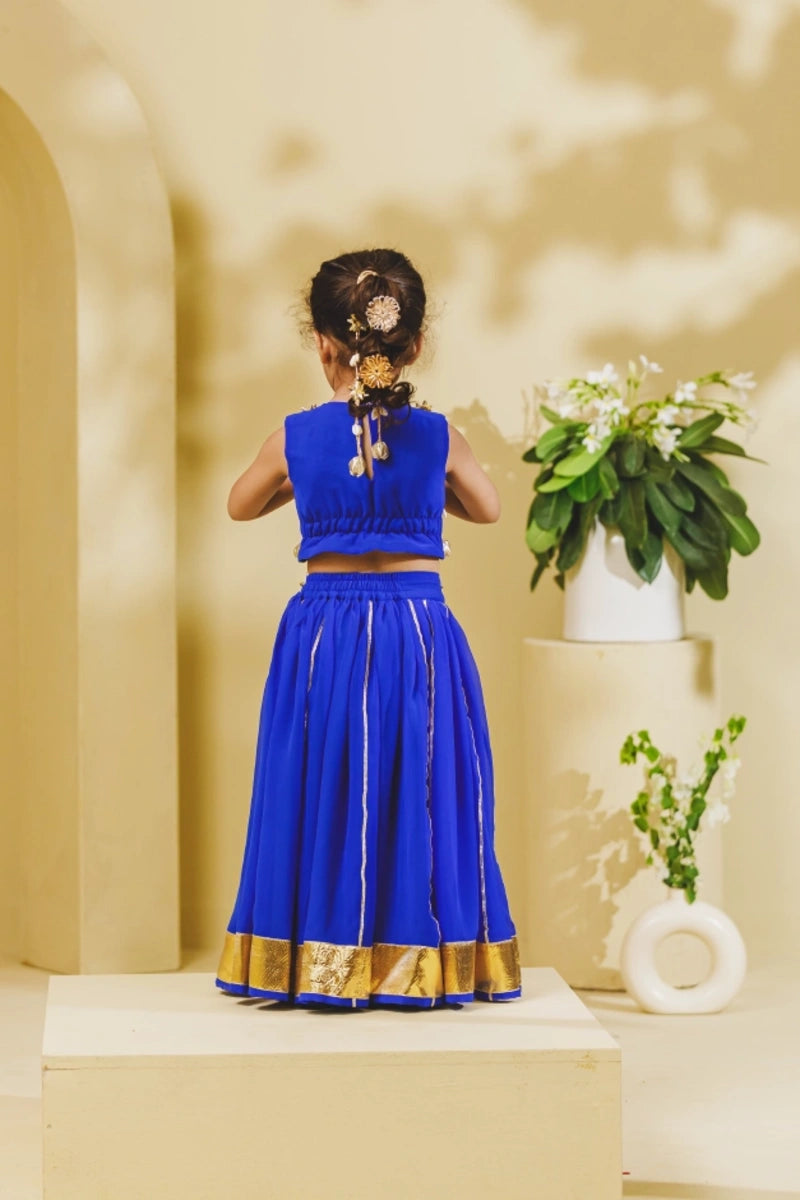 Blue Georgette Lehenga Choli Set