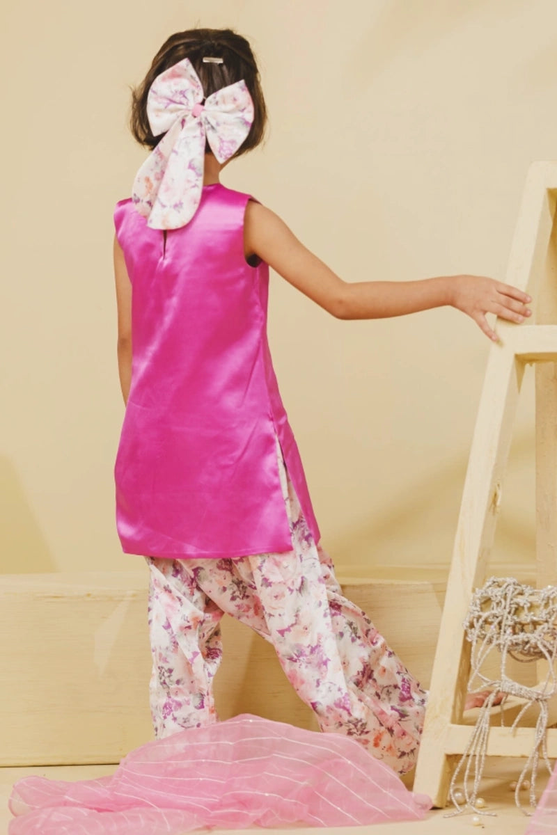 Purple Kurti with Printed Salwar