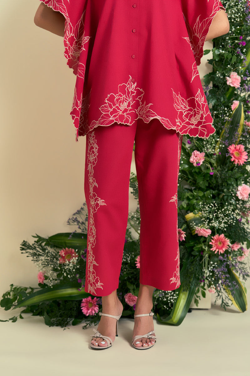 Origani Red Jardin Pant