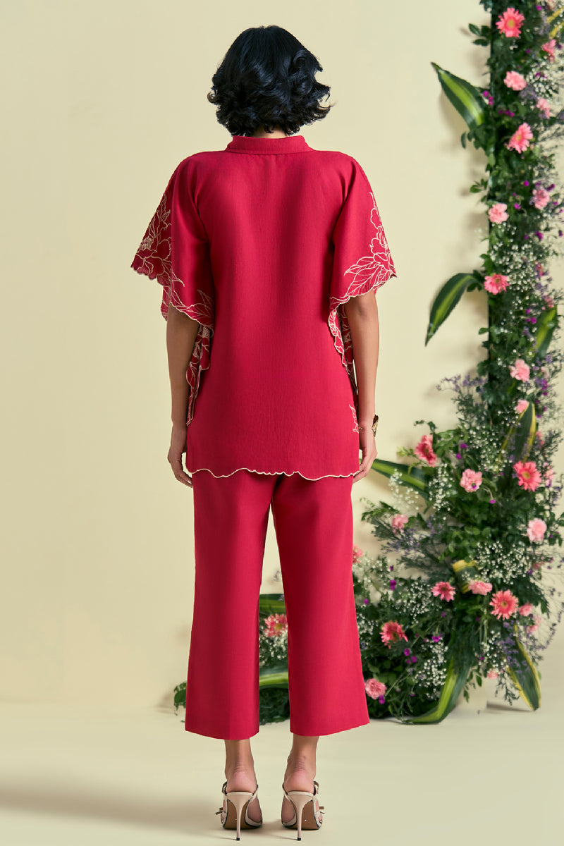 Origani Red Jardin Kaftan Set