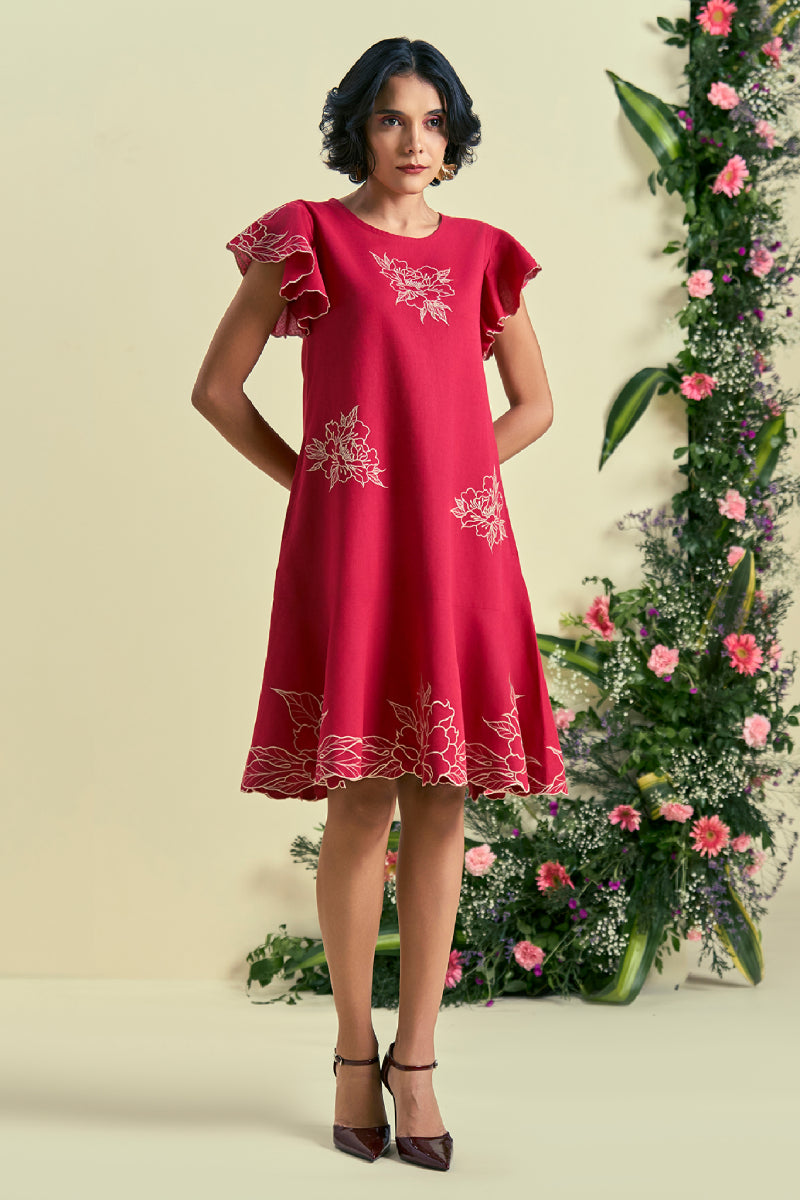 Origani Red Serene Dress