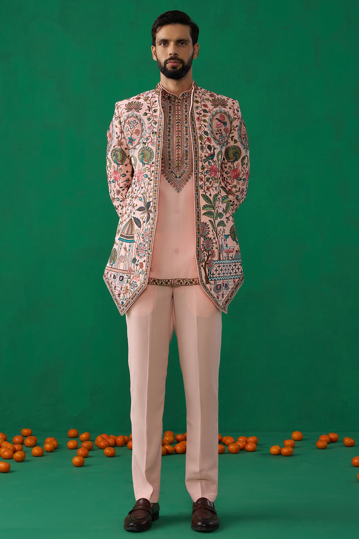 FOUNTAIN PINK JODHPURI SET