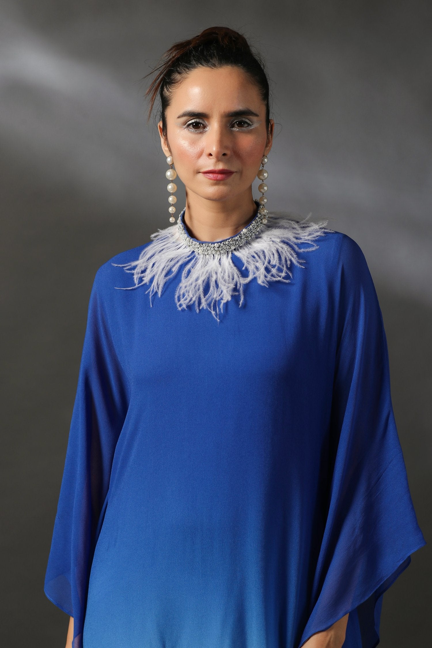 Blue Ombré Cowl Gown