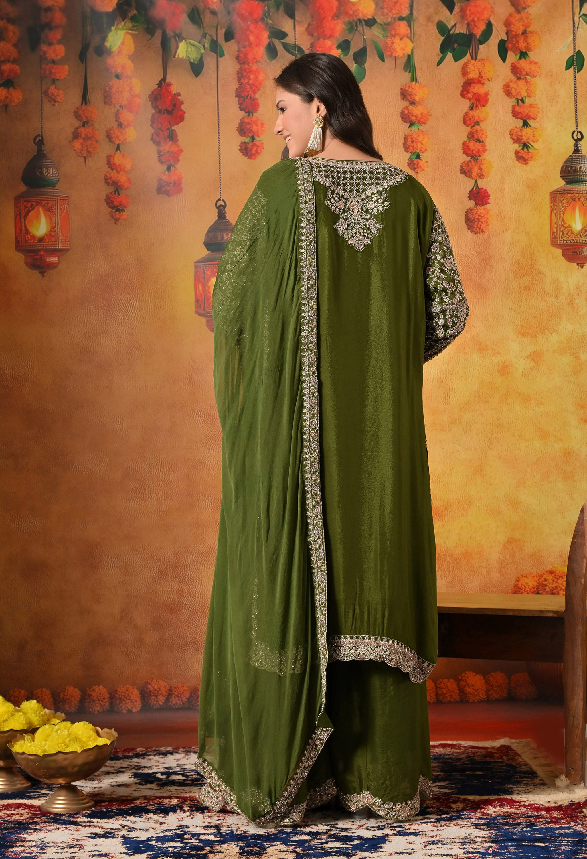 Green Sharara Set