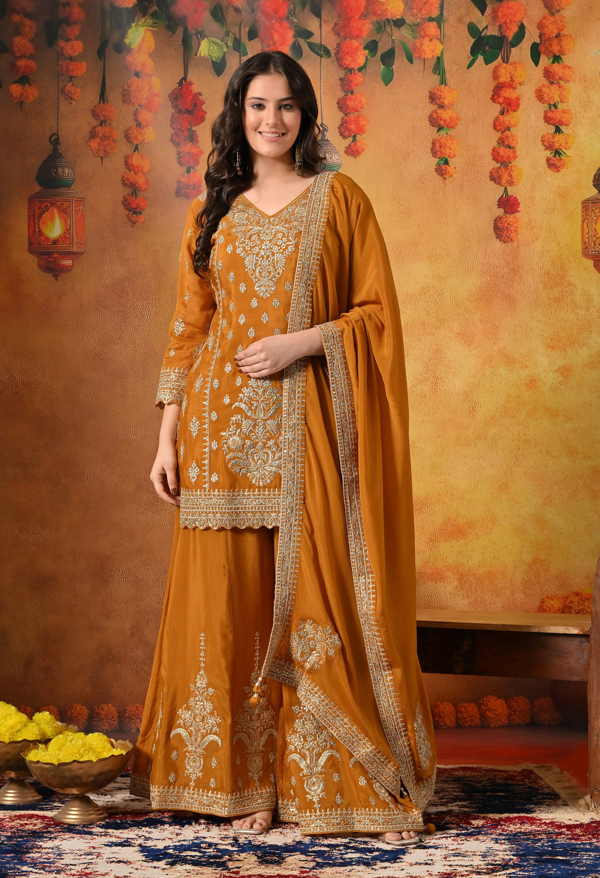 Yellow Sharara Set