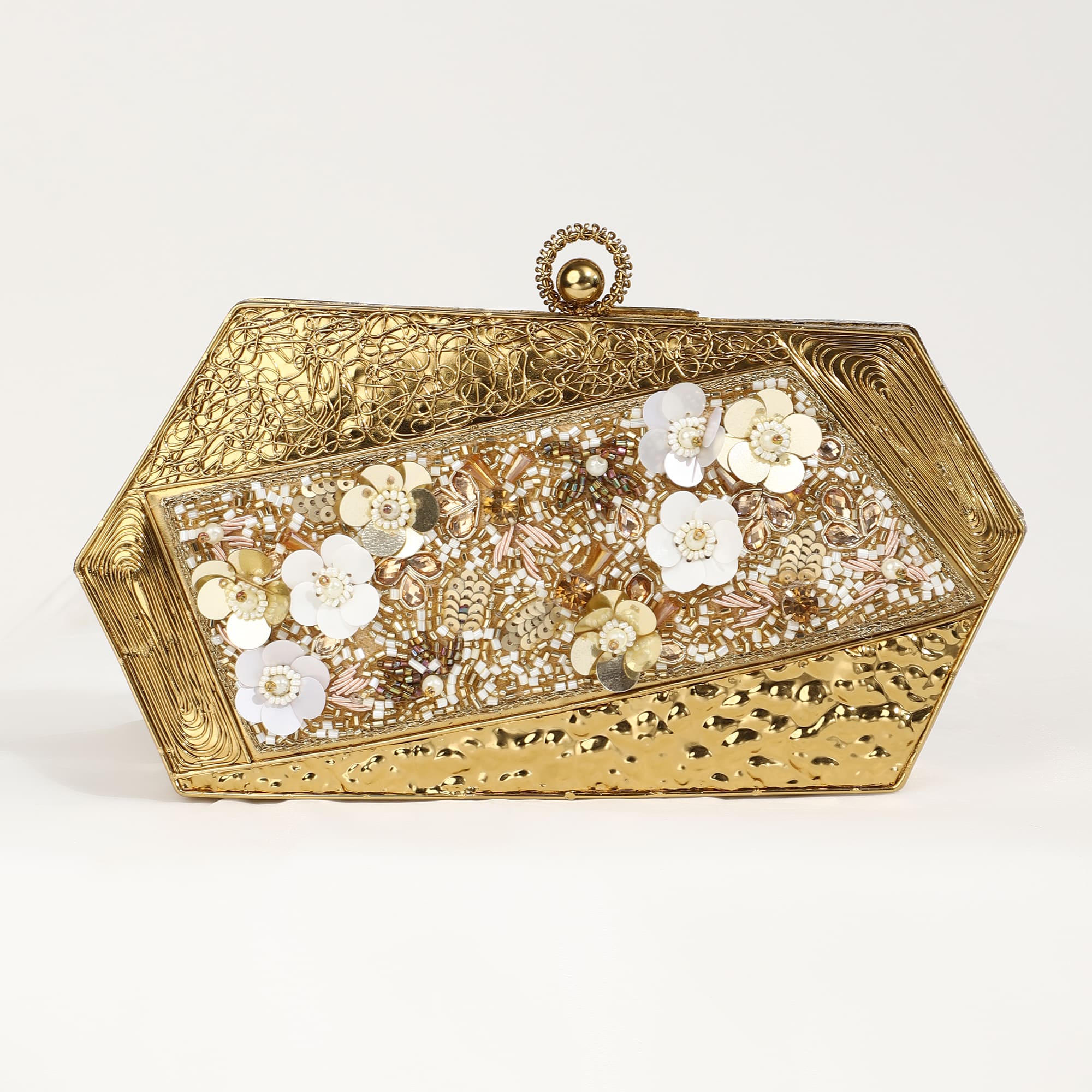THE TAN CLAN Fatima Embellished Clutch
