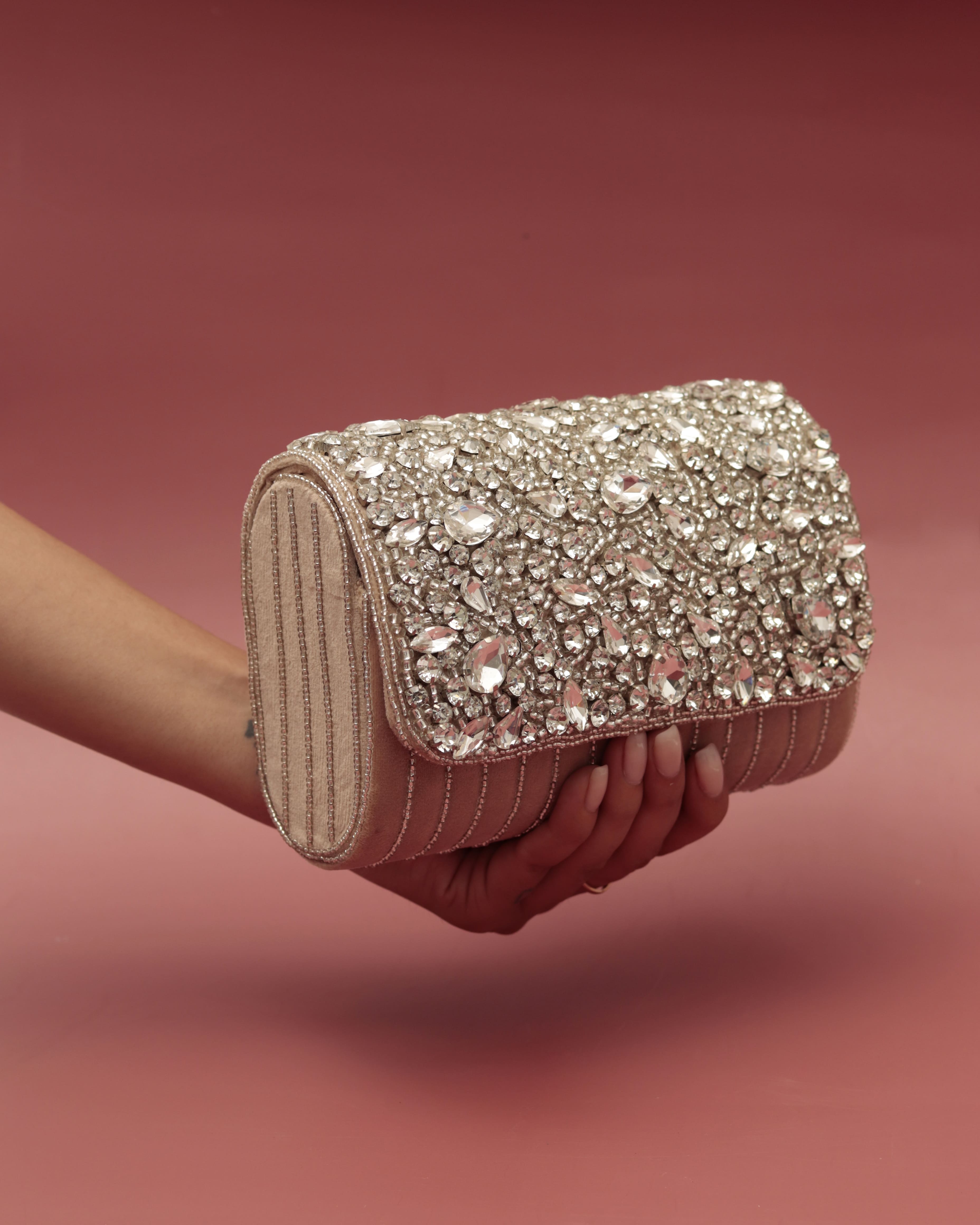 THE TAN CLAN Grace Embellished Flap over Clutch Bag