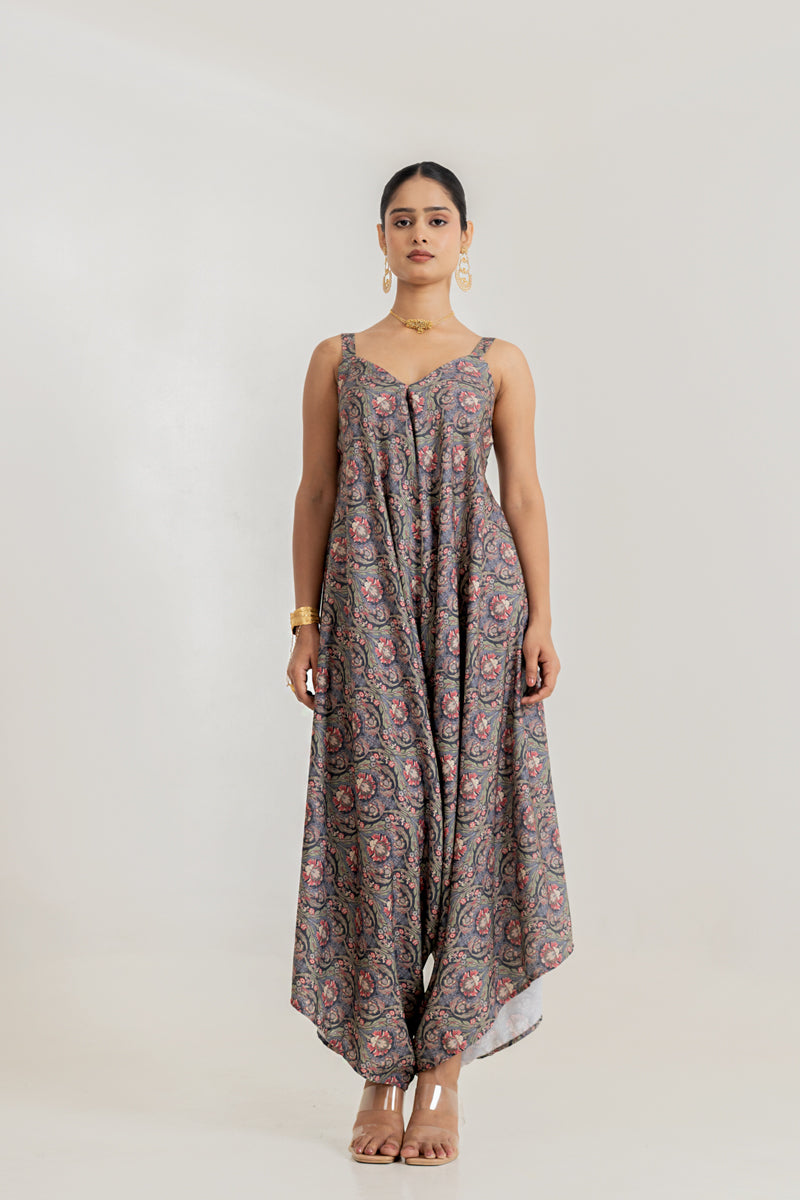 Black Botanica Palazzo Jumpsuit