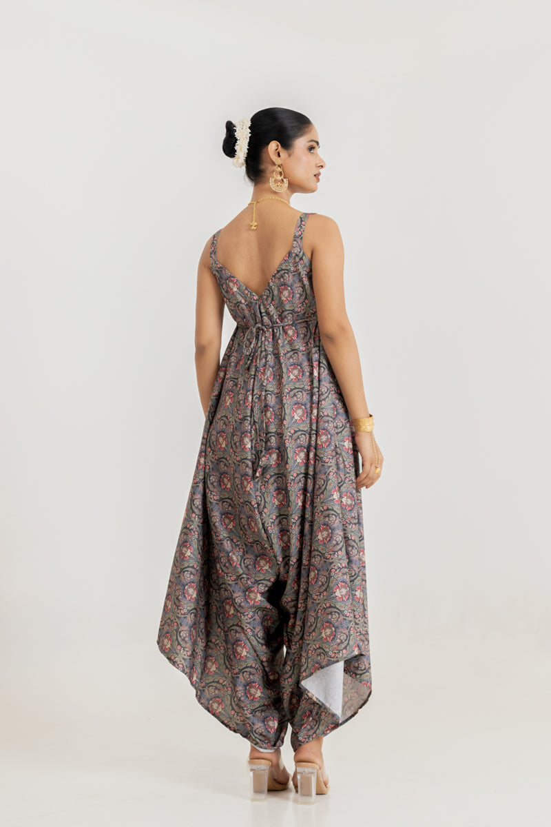 Black Botanica Palazzo Jumpsuit