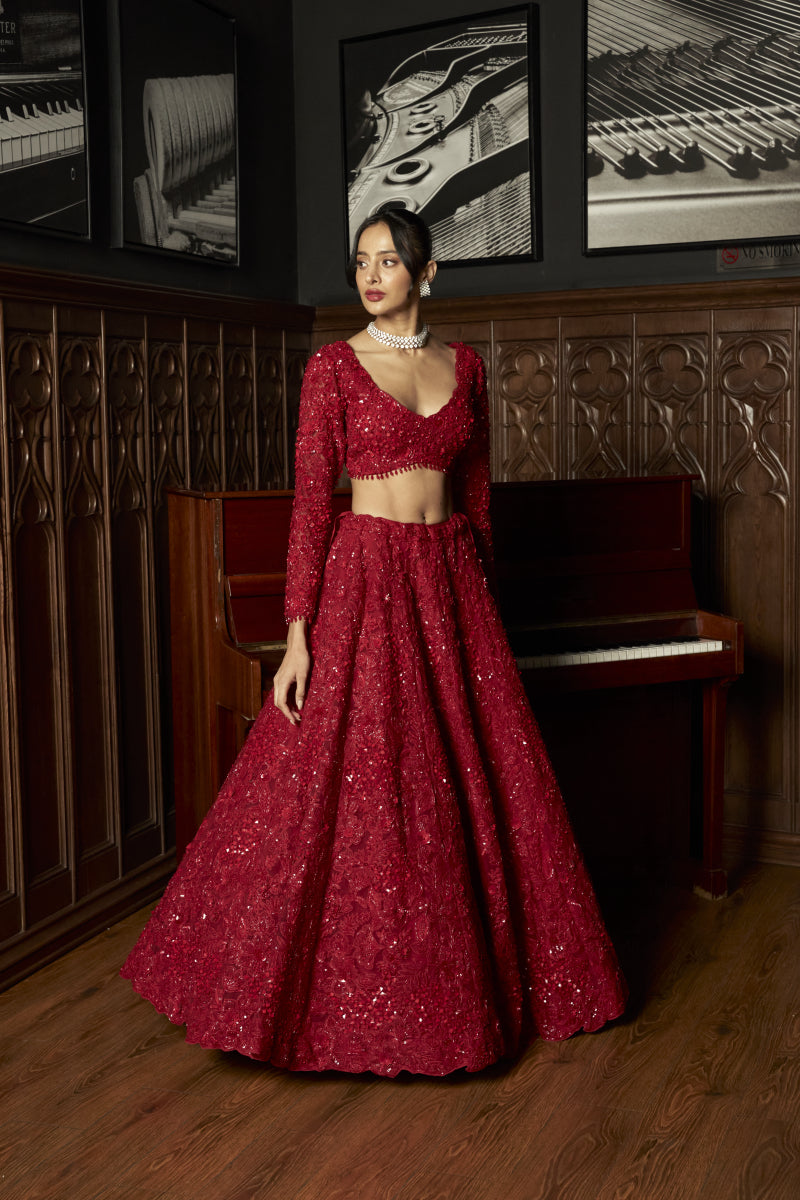 Red Bridal Lehenga Set