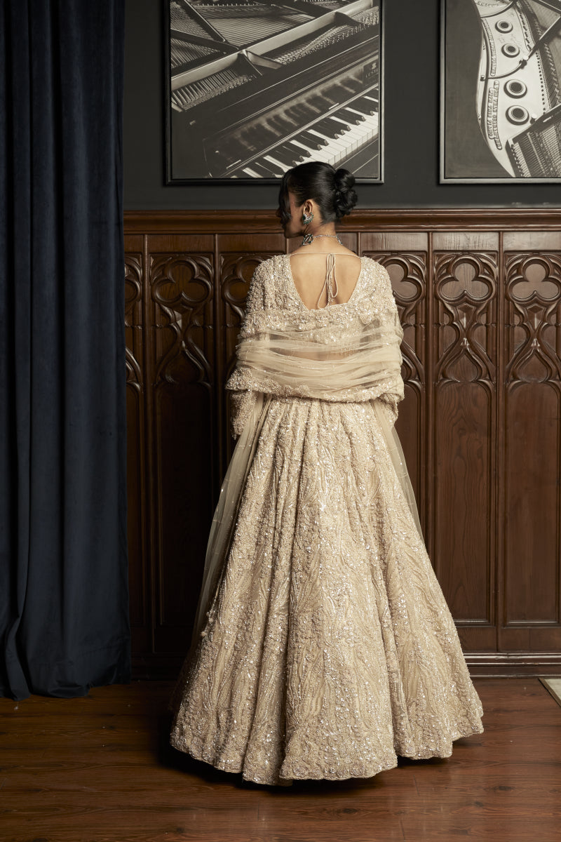 Beige Lehenga Set