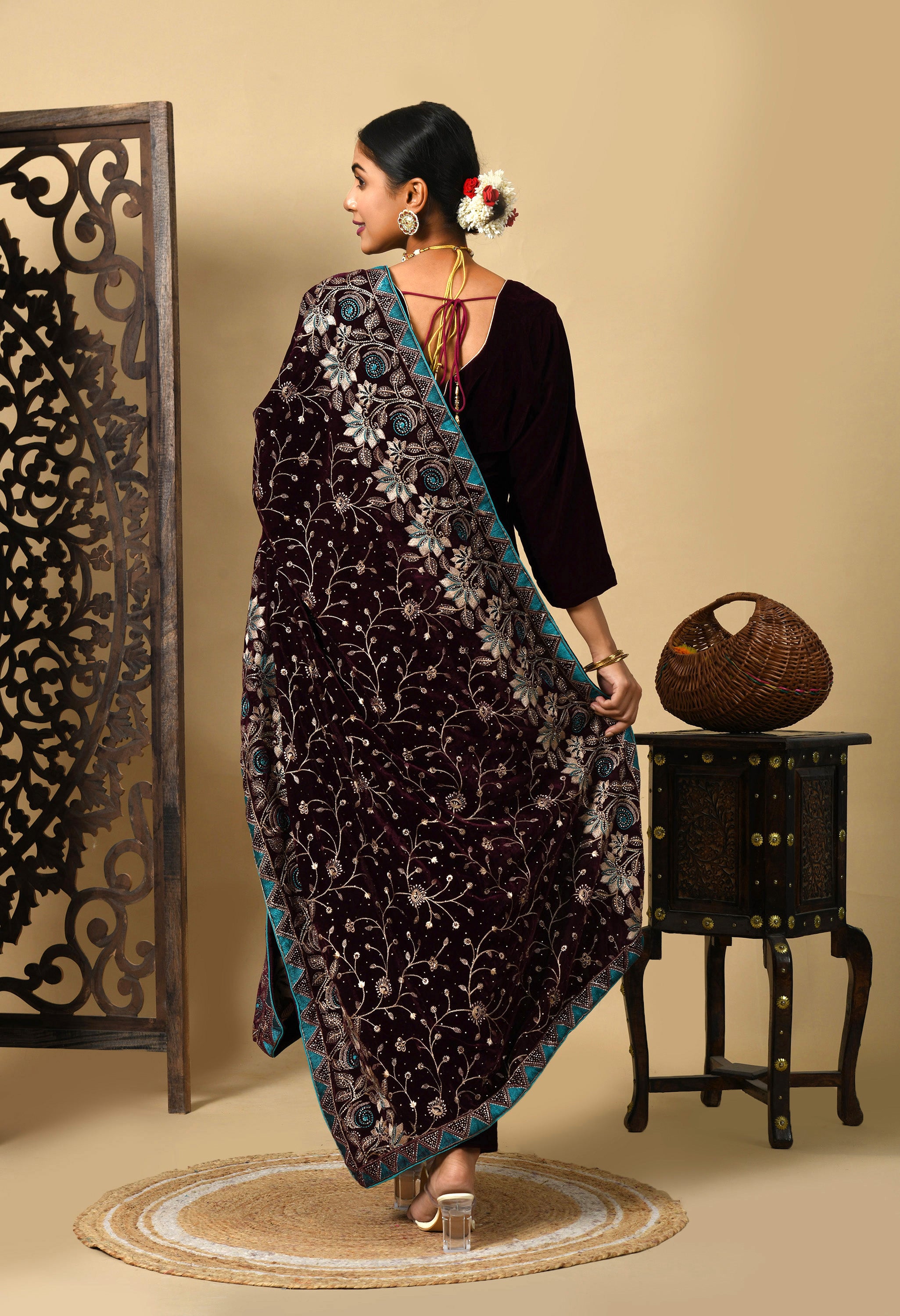 Wine Kurta Set