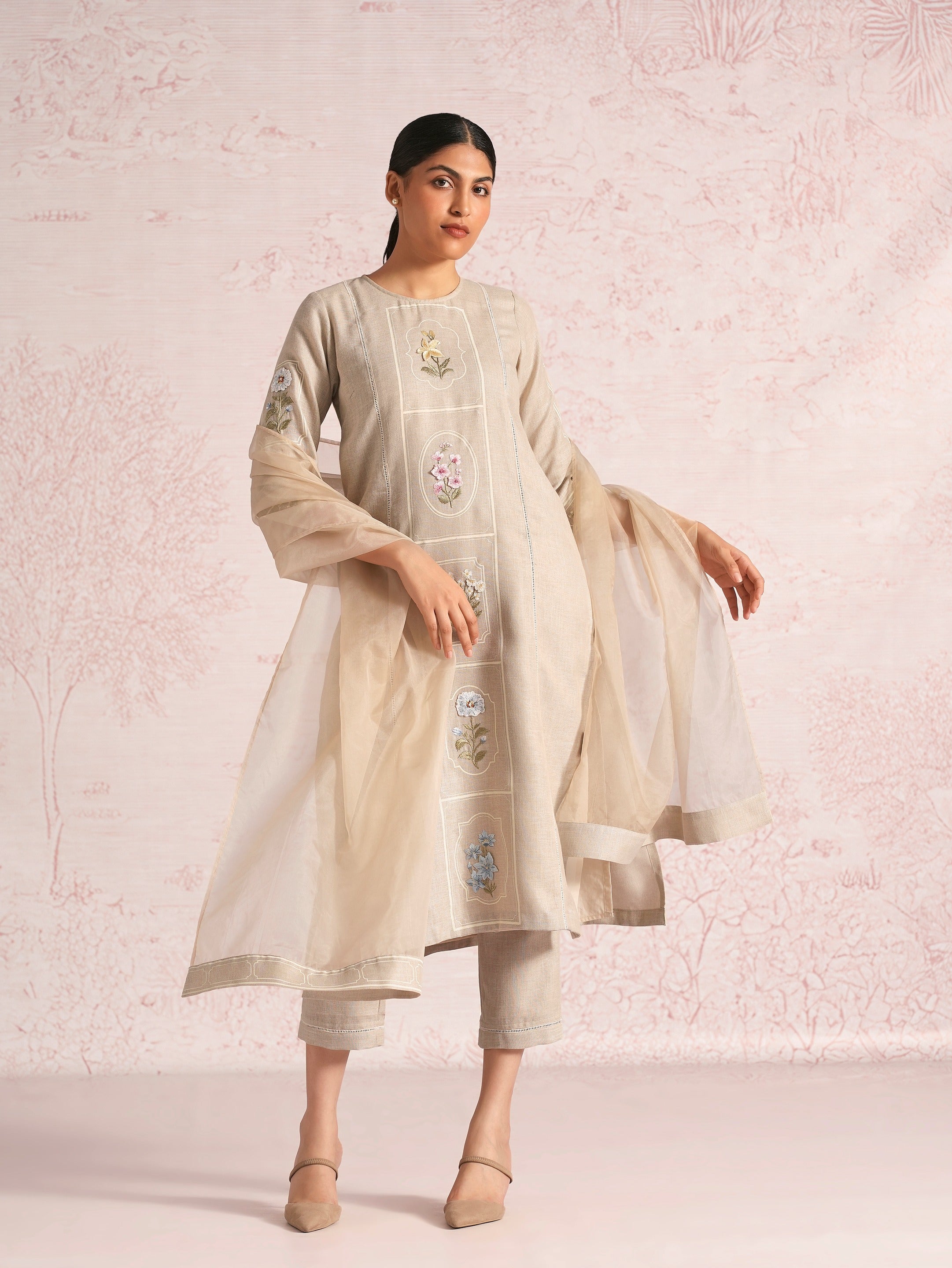 Garden Gallery Aria Kurta Pant Set - Natural
