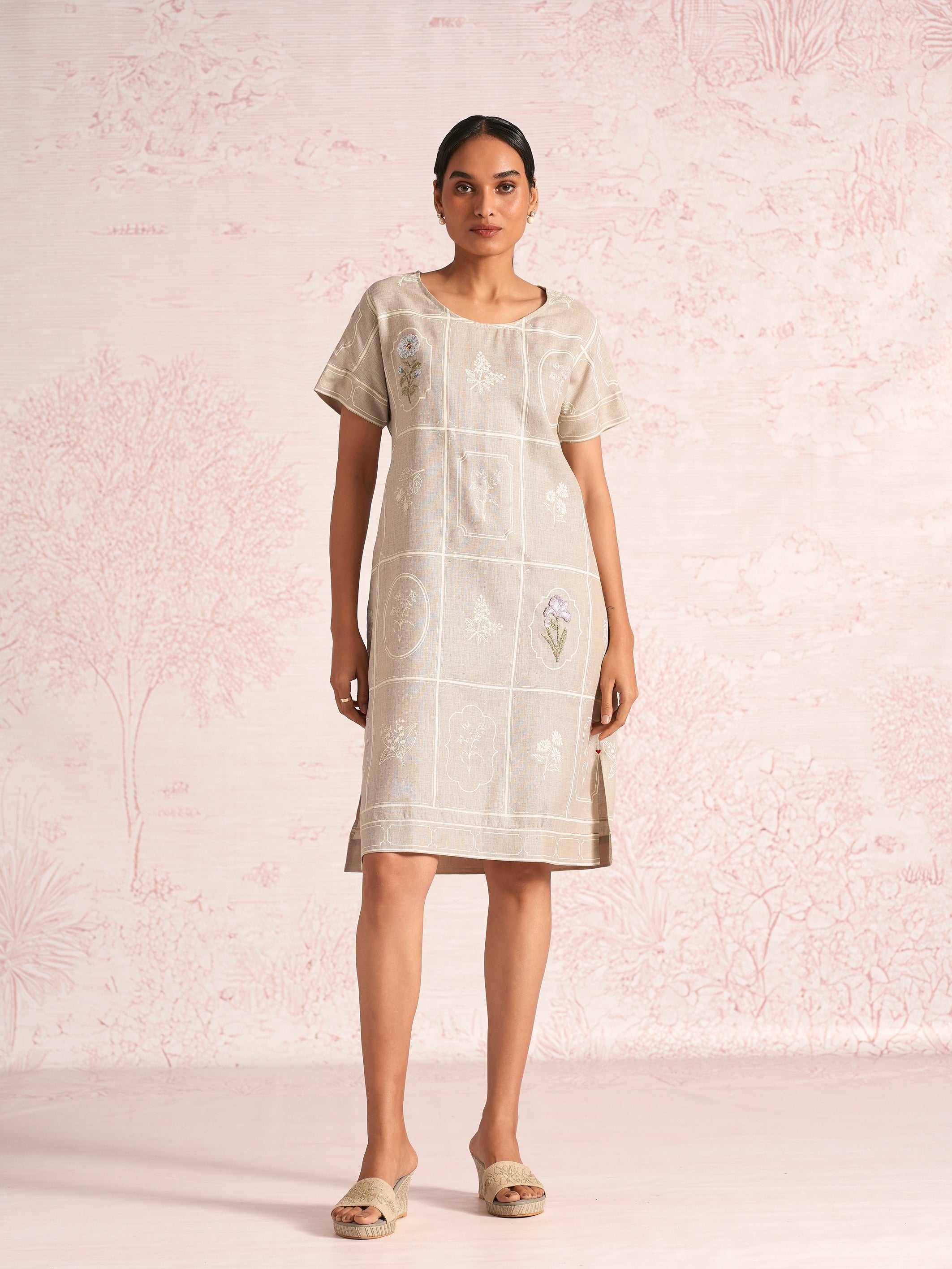 Garden Gallery Leaf Dress - Natural