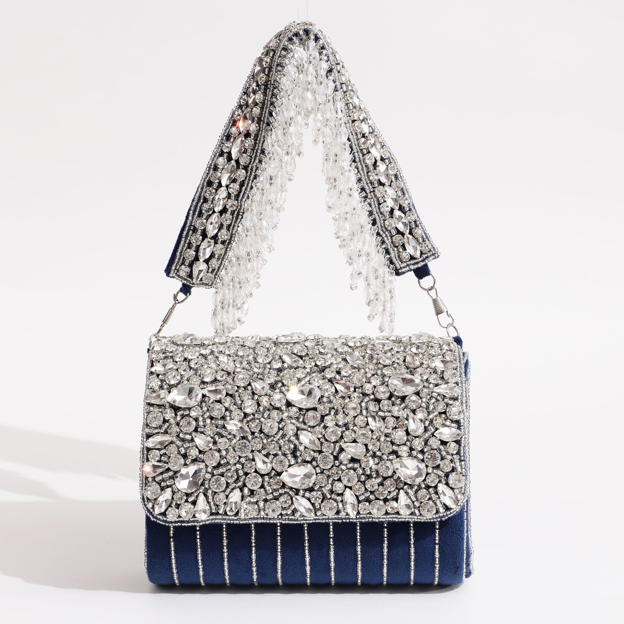 THE TAN CLAN Grace Embellished Flap over Clutch Bag