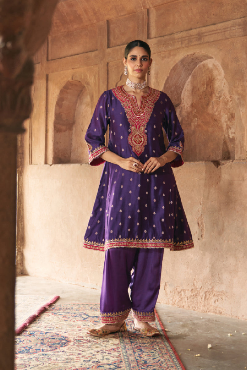 HAFSA - DEEP PURPLE CHAUGA WITH SALWAR
