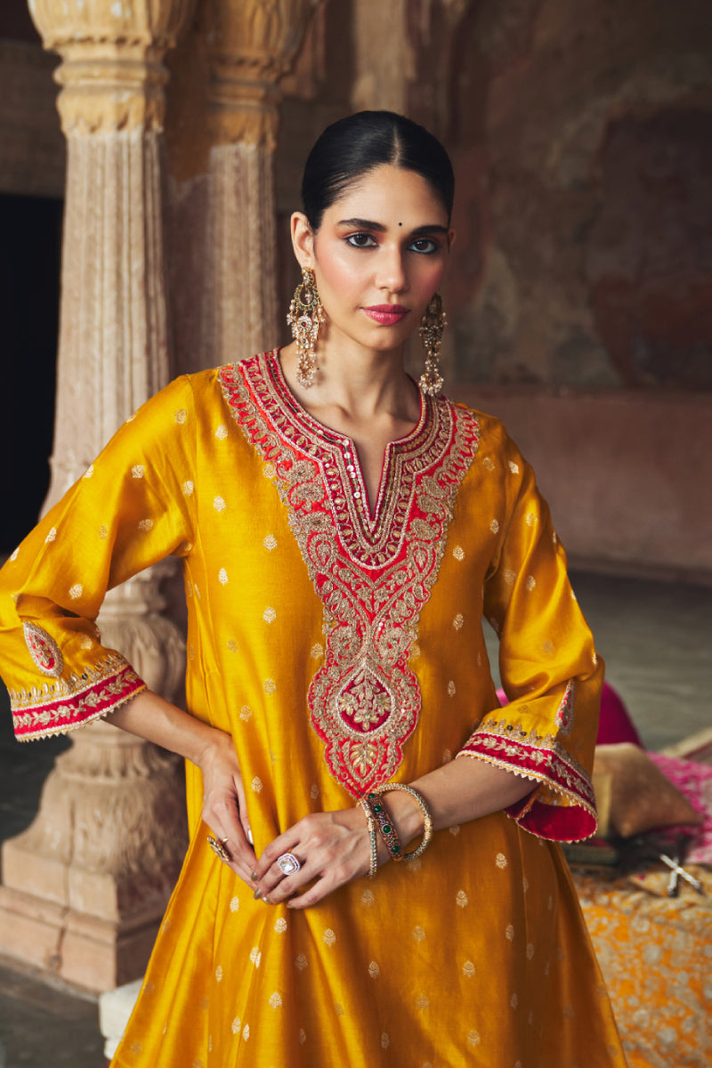 HAFSA - MUSTARD CHAUGA WITH SALWAR