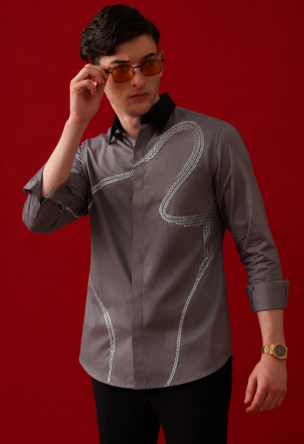 Silver Serpentine Grey Shirt