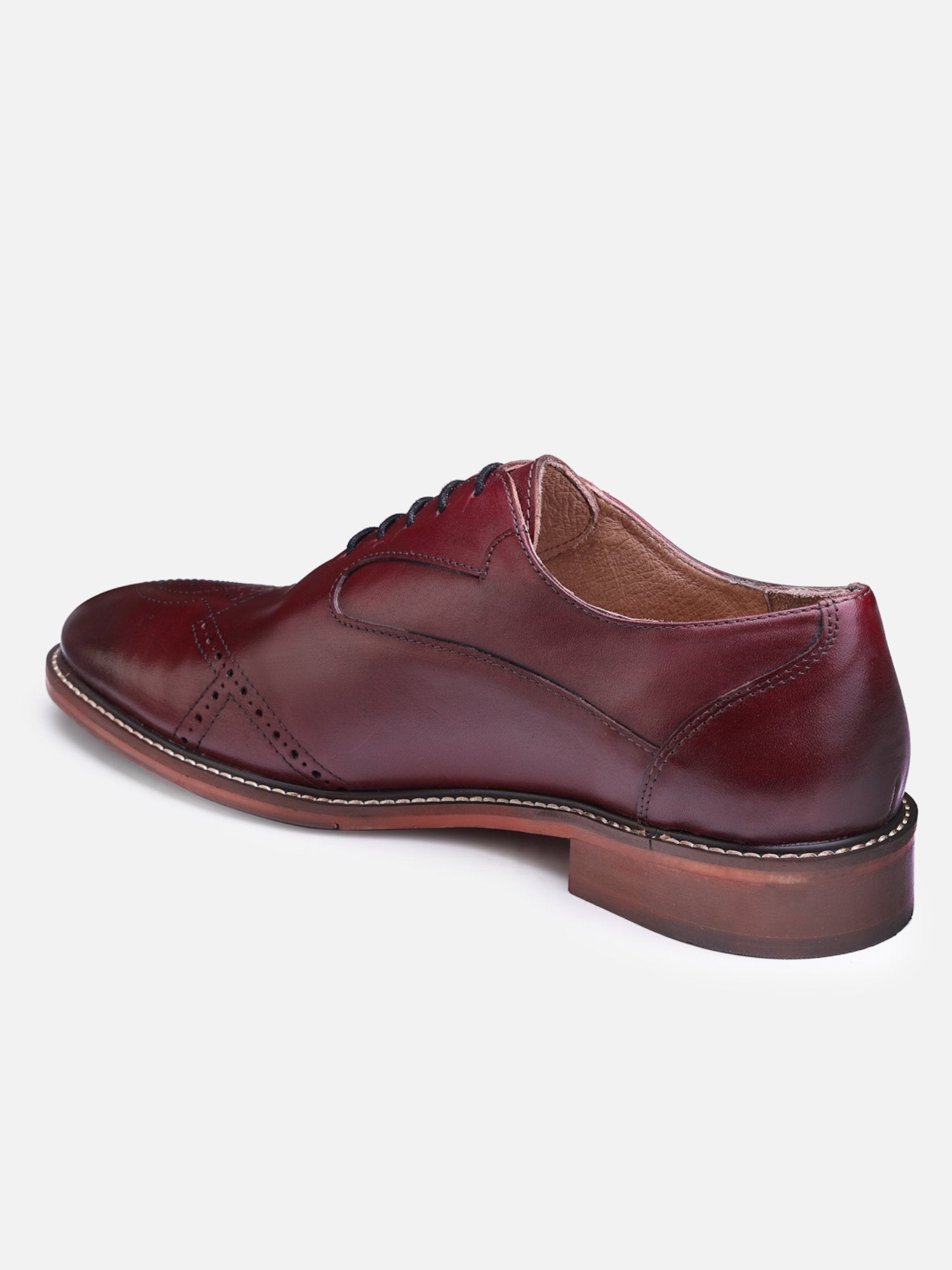 Hats Off Accessories Luxe Genuine Leather Burgundy Handfinished Shoes For Men