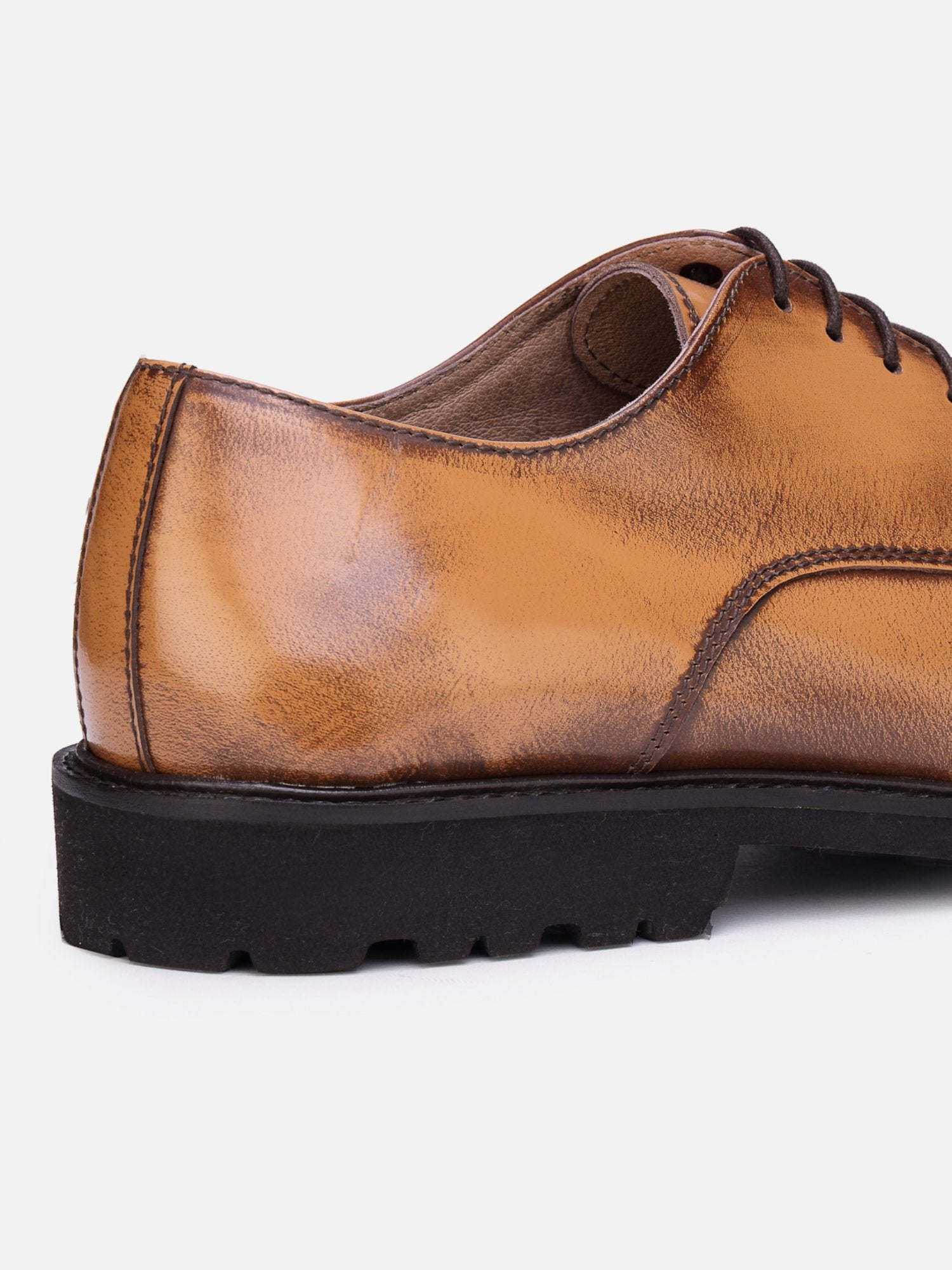 Hats Off Accessories Luxe Genuine Leather Tan Patent Lace Up