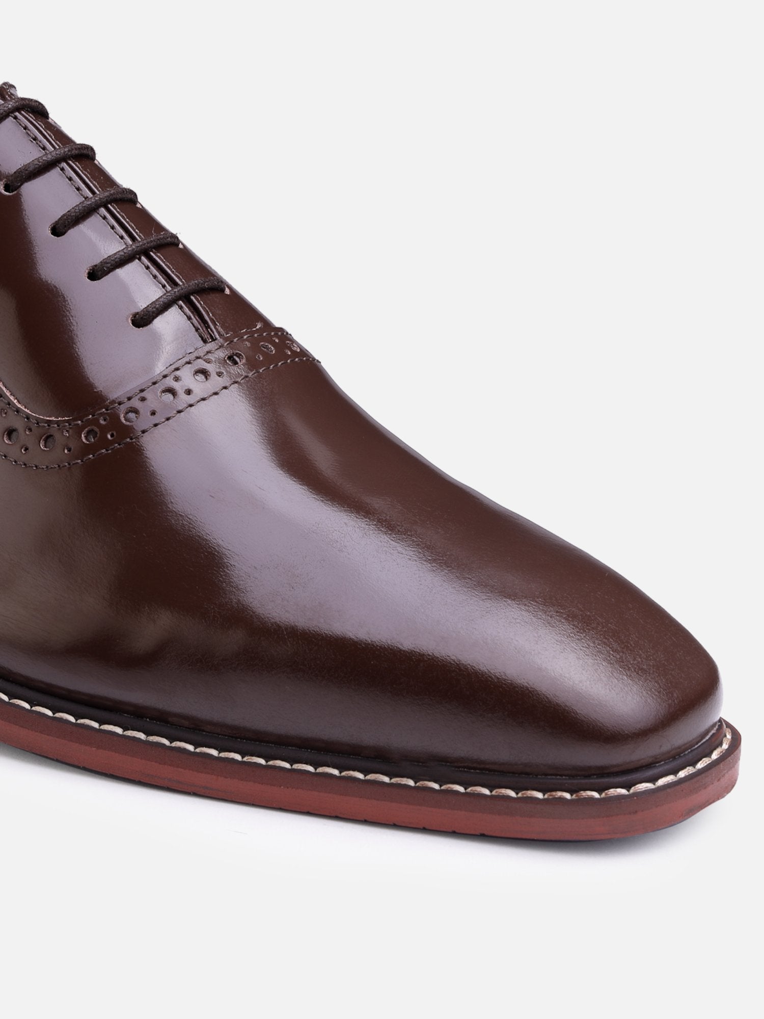 Hats Off Accessories Luxe Genuine Leather Oxfords Patent Brown Oxford Shoes For Men