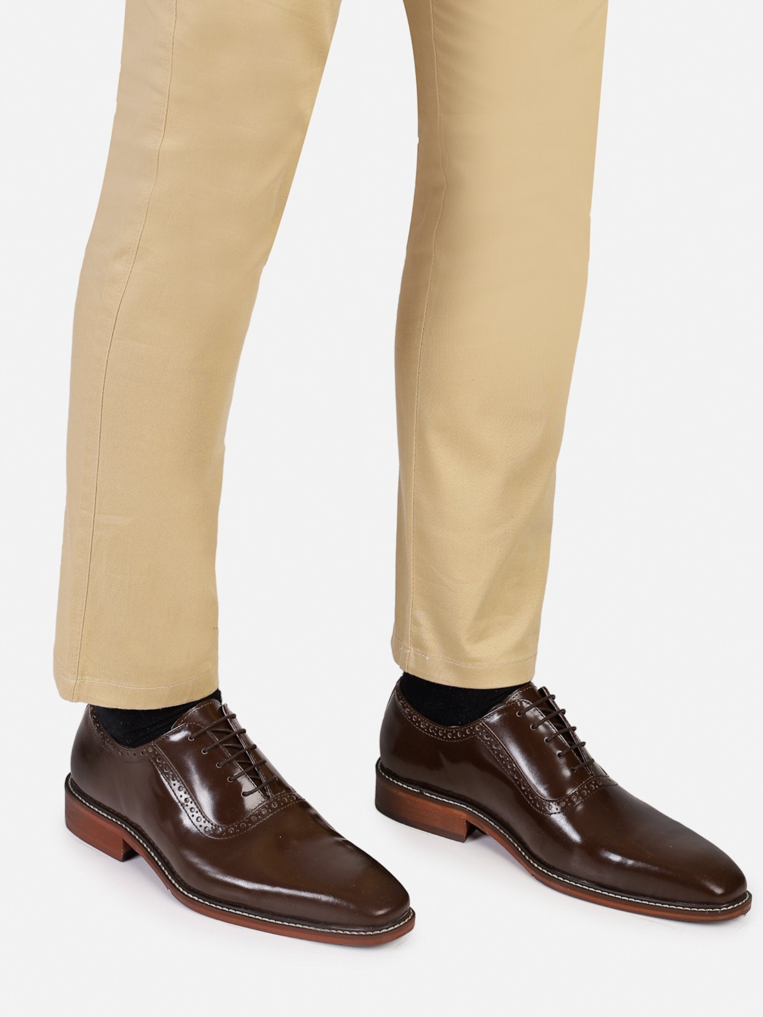 Hats Off Accessories Luxe Genuine Leather Oxfords Patent Brown Oxford Shoes For Men