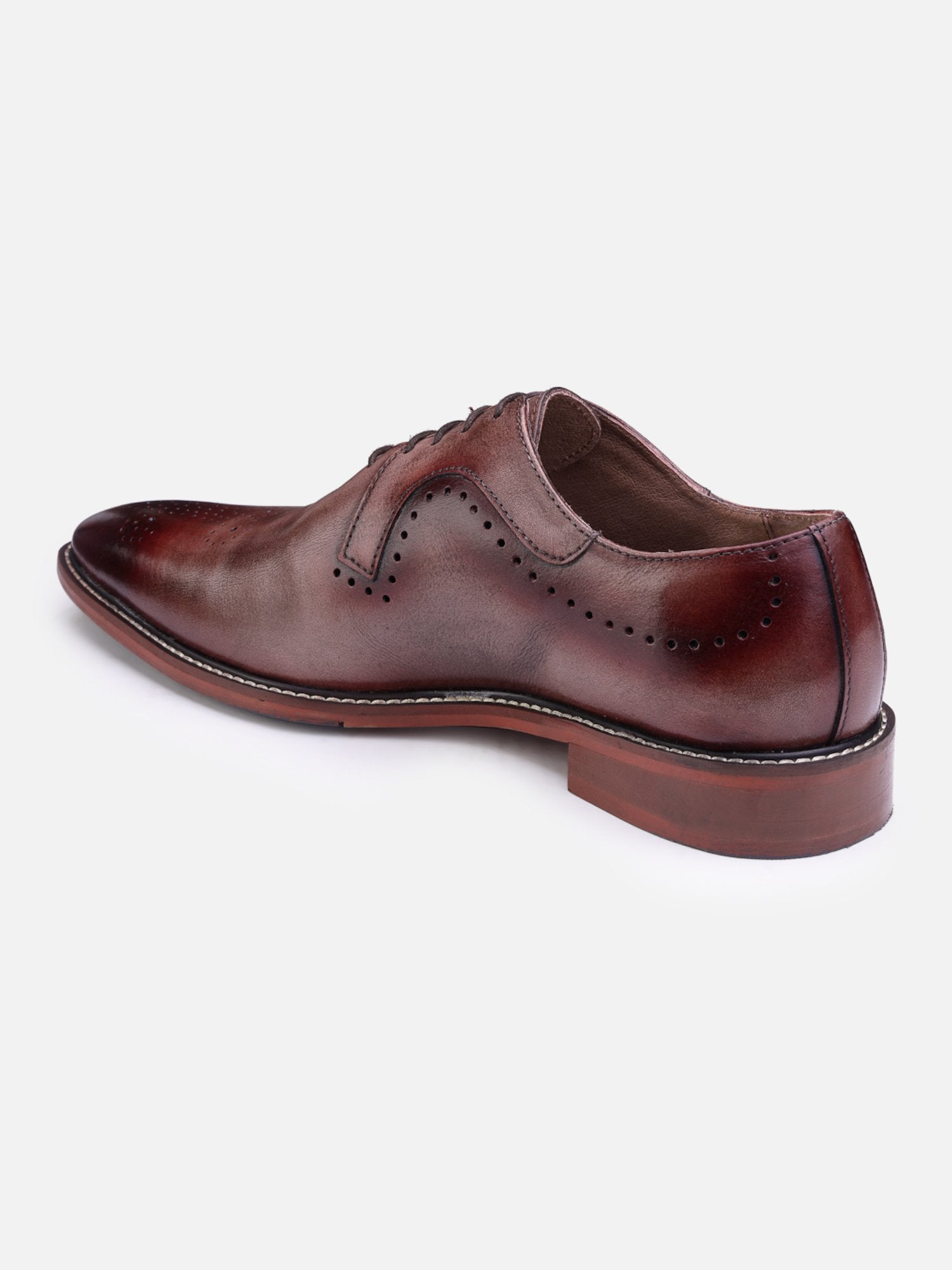 Hats Off Accessories Luxe Handfinished Brown Genuine Leather Oxfords Brown Shoes For Men