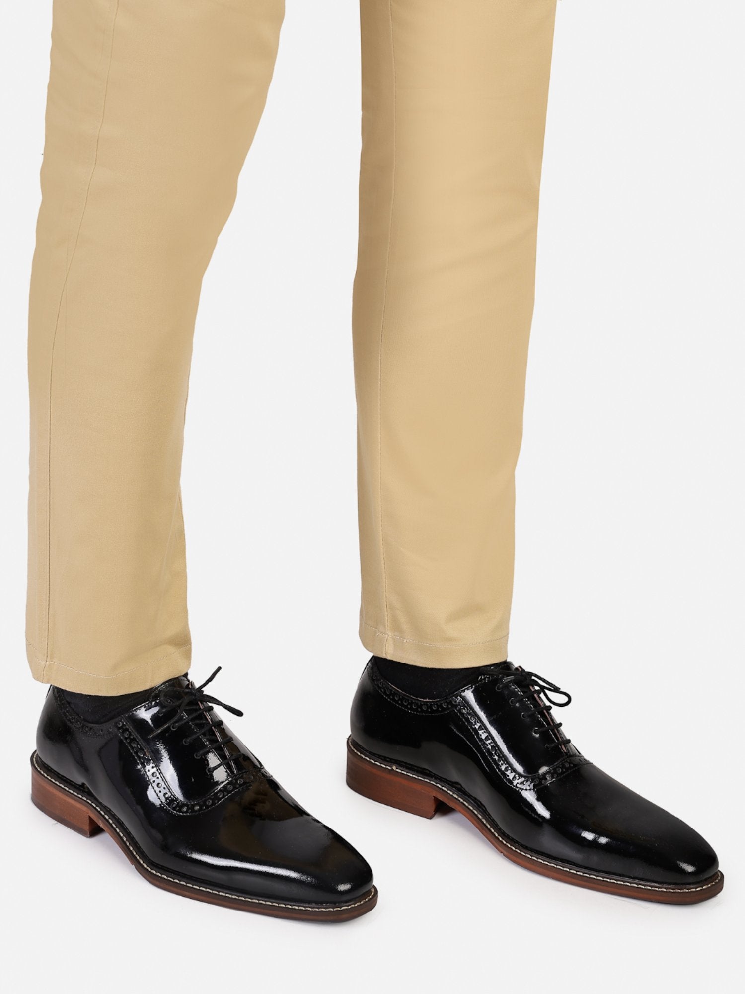 Hats Off Accessories Luxe Black Patent Leather Oxford Balck Shoes For Men