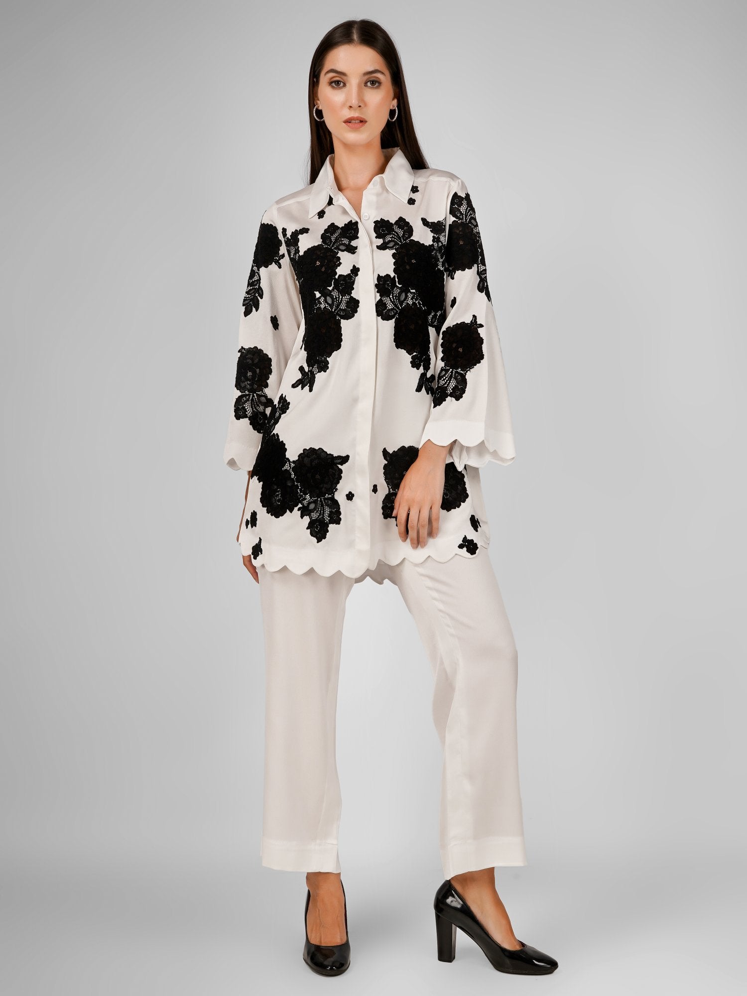 White Chantilly Lace Co-Ord Set