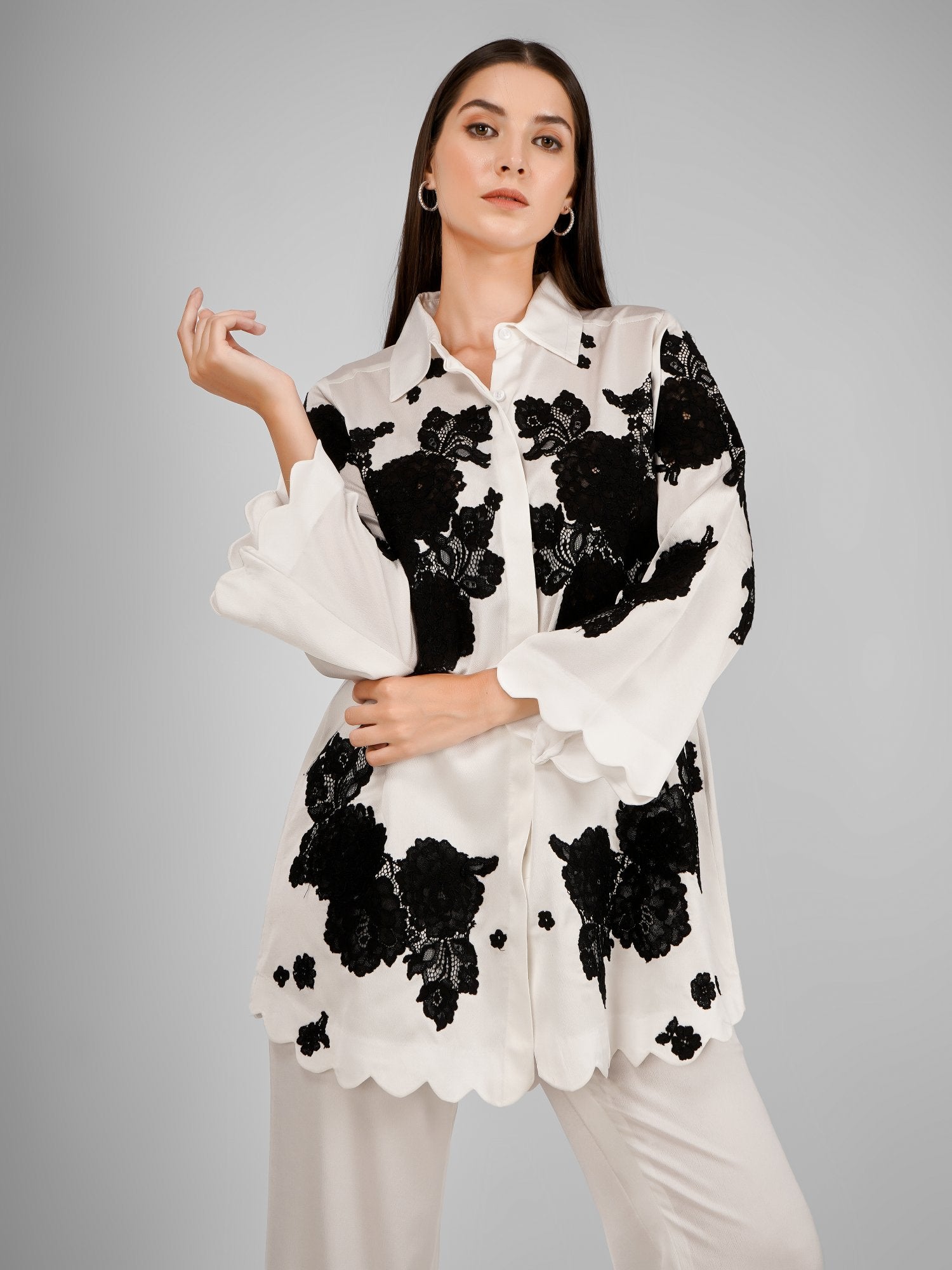 White Chantilly Lace Co-Ord Set