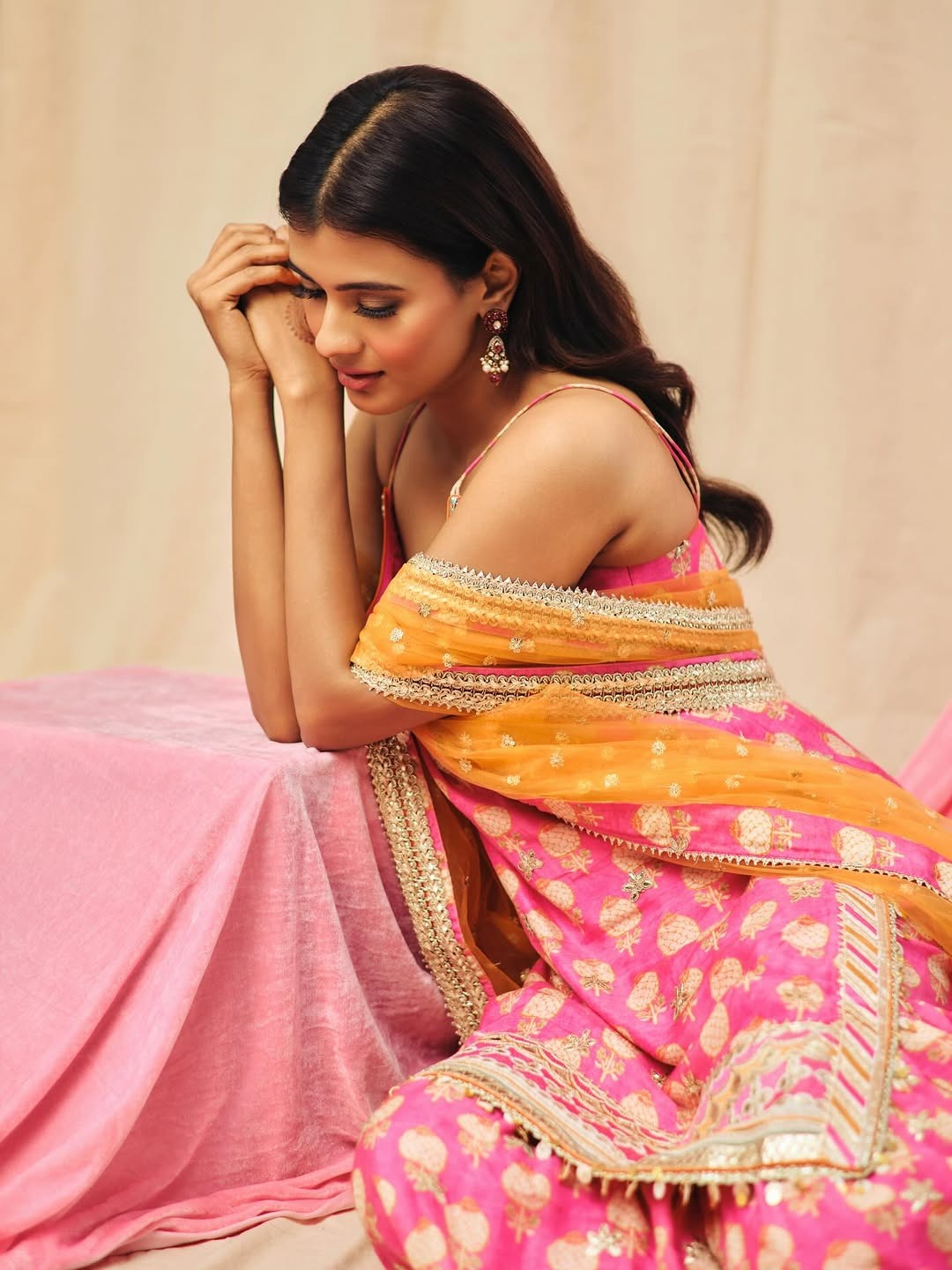 Hebah Patel in Ravina Strappy Sharara Set