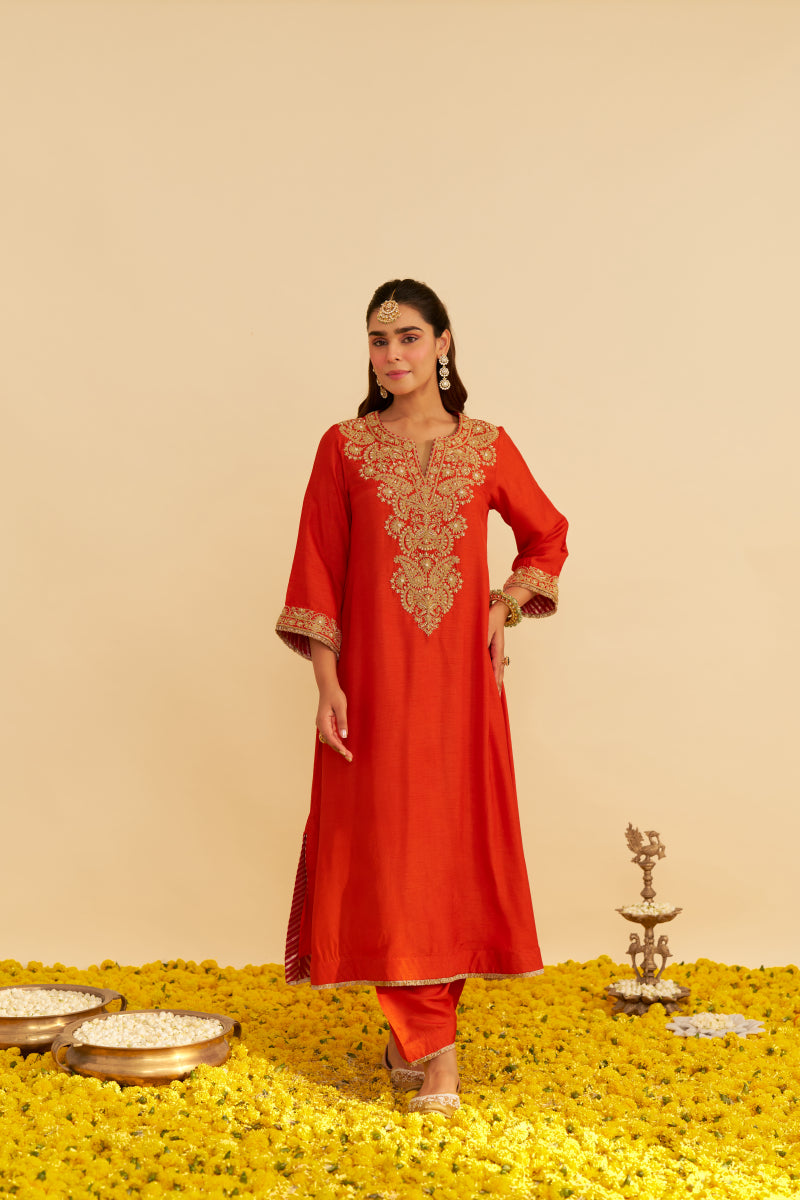 Hiba-Long Kaftan With Salwar And Dupatta