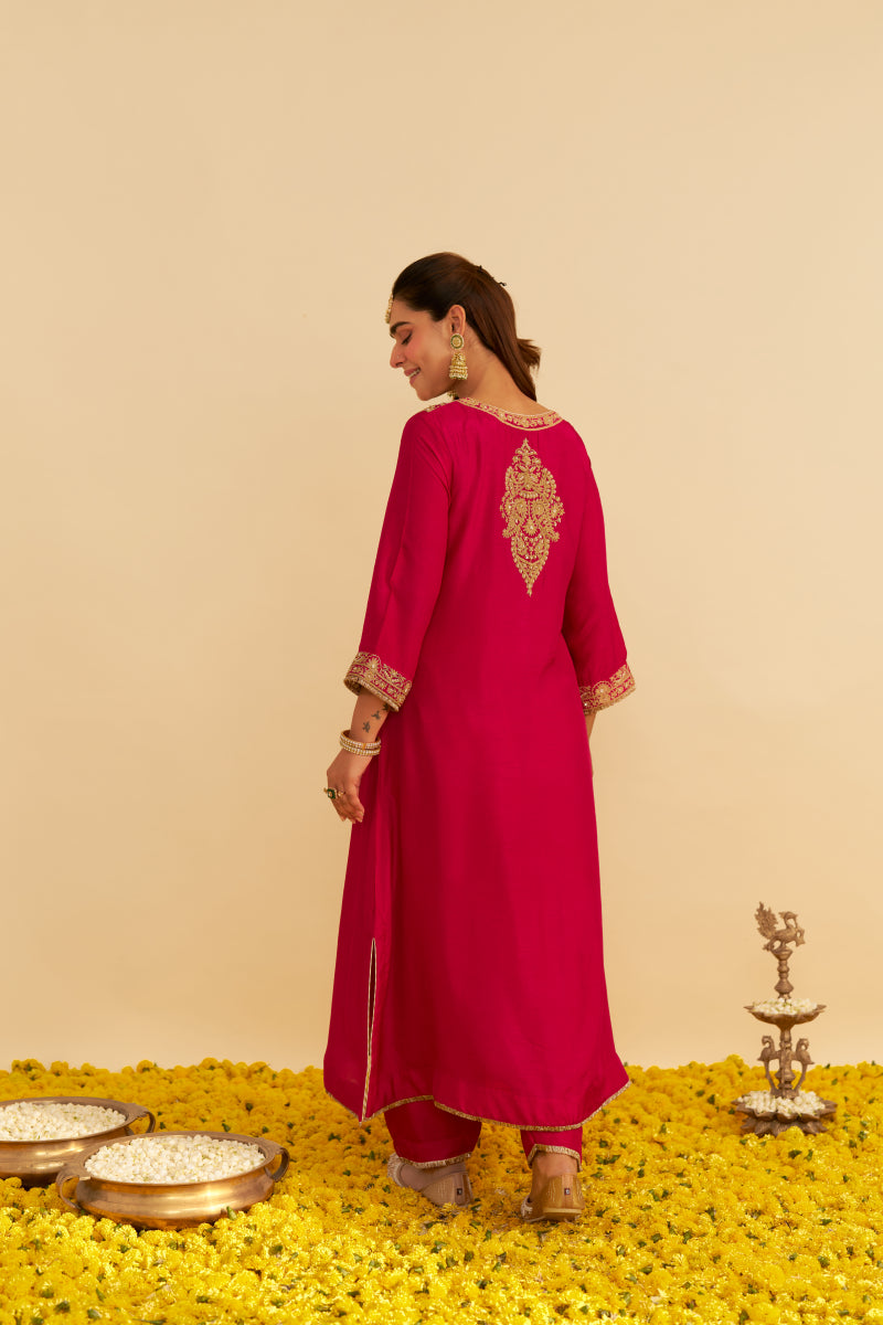 Hiba-Long Kaftan With Salwar And Dupatta