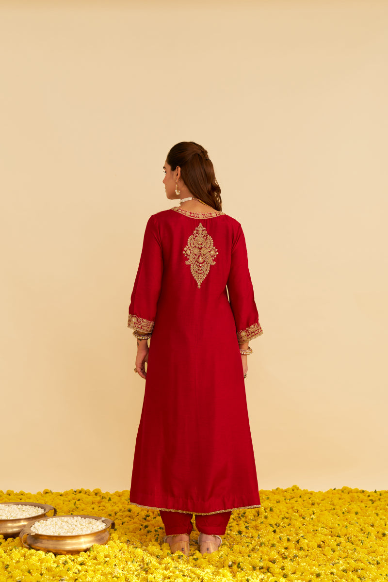 Hiba-Long Kaftan With Salwar And Dupatta