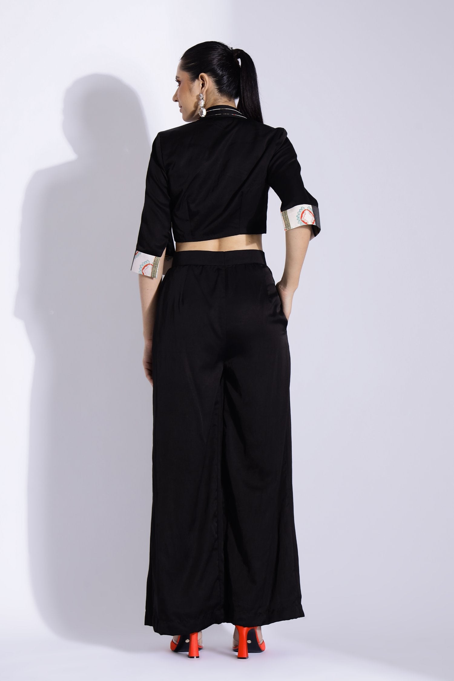 Knot Shirt And Pleated Pants