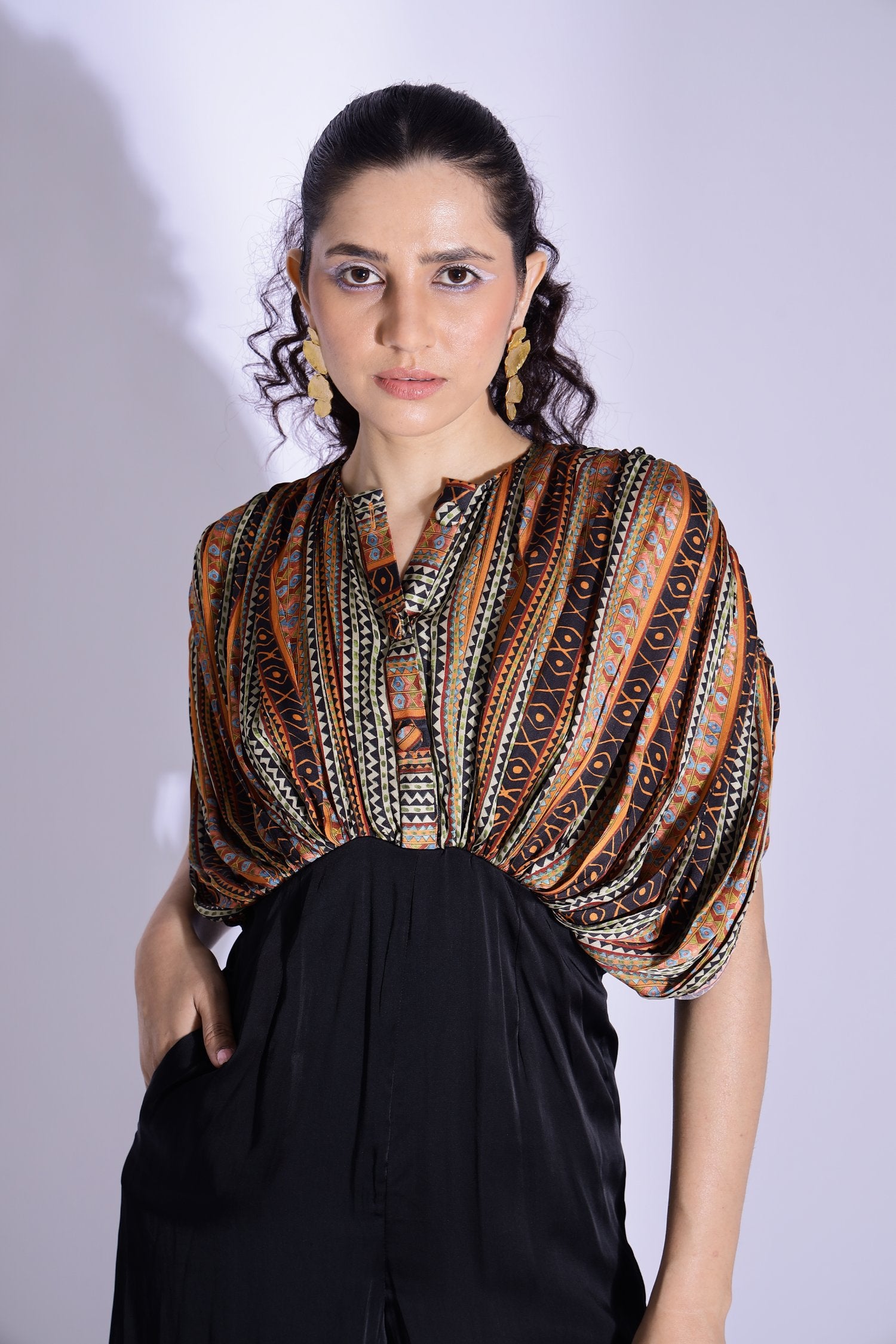Hand Draped Kaftan Jumpsuit