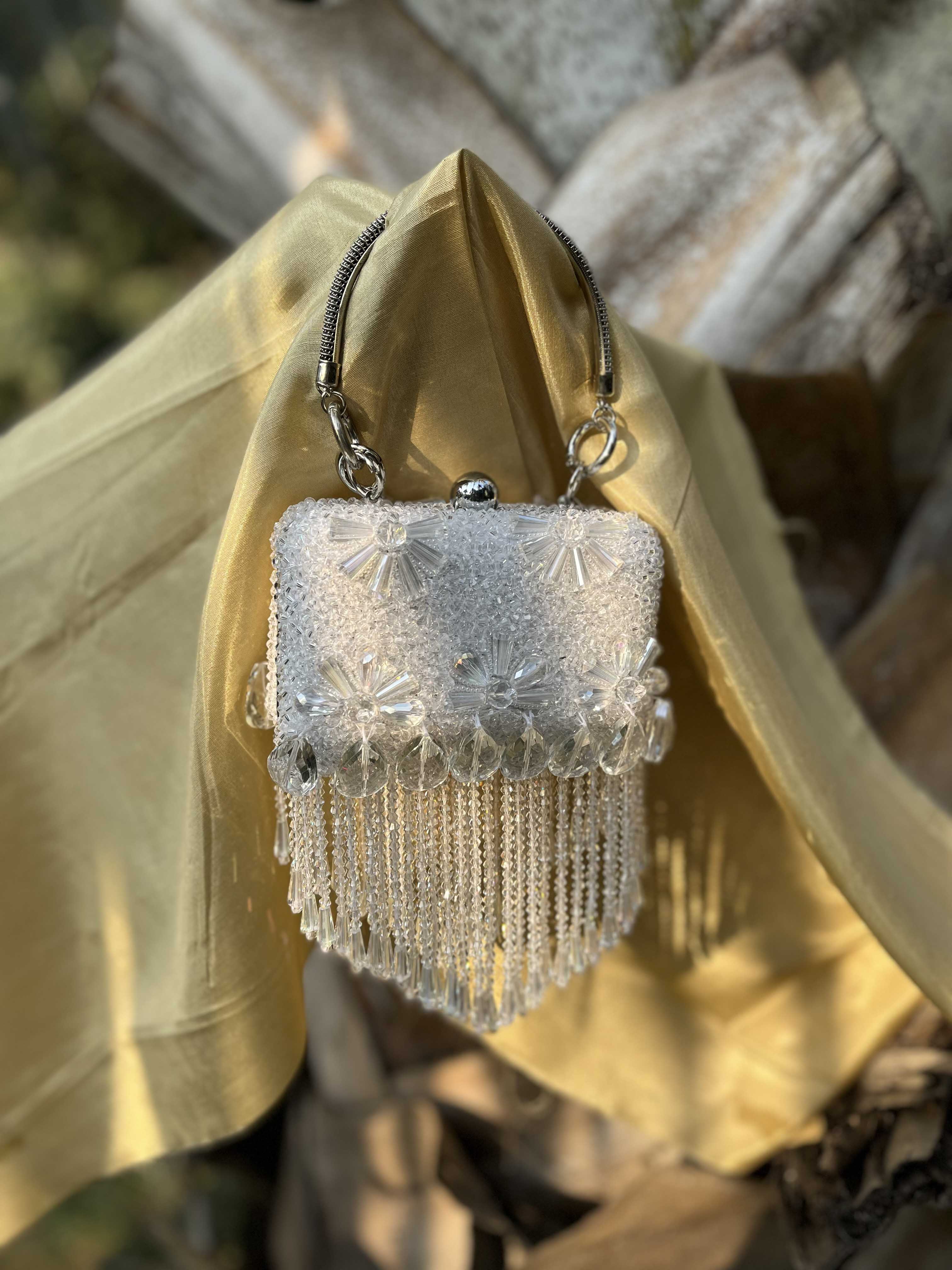 Rectangle White Tassle