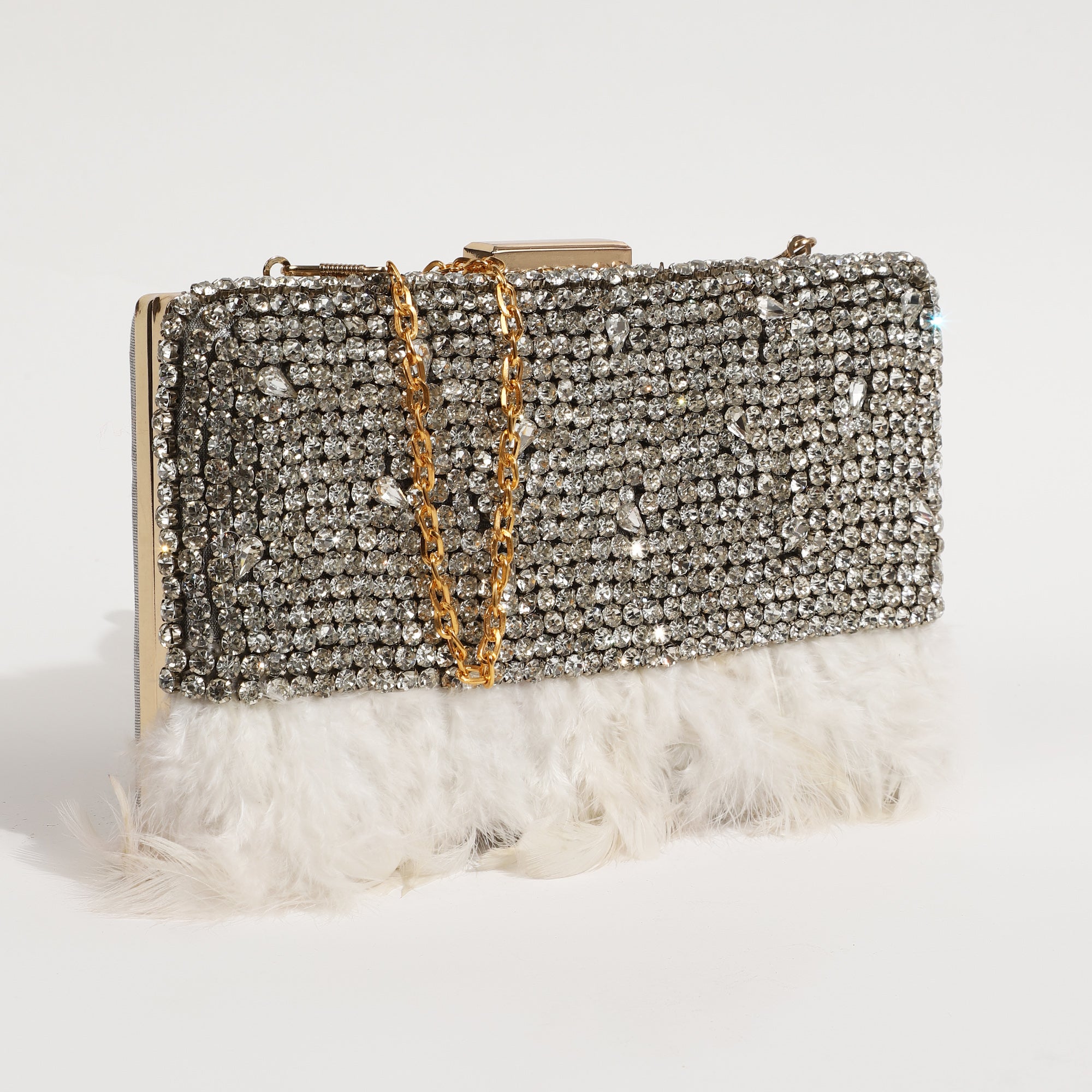 THE TAN CLAN Daina Feather Hand Embroidered Clutch