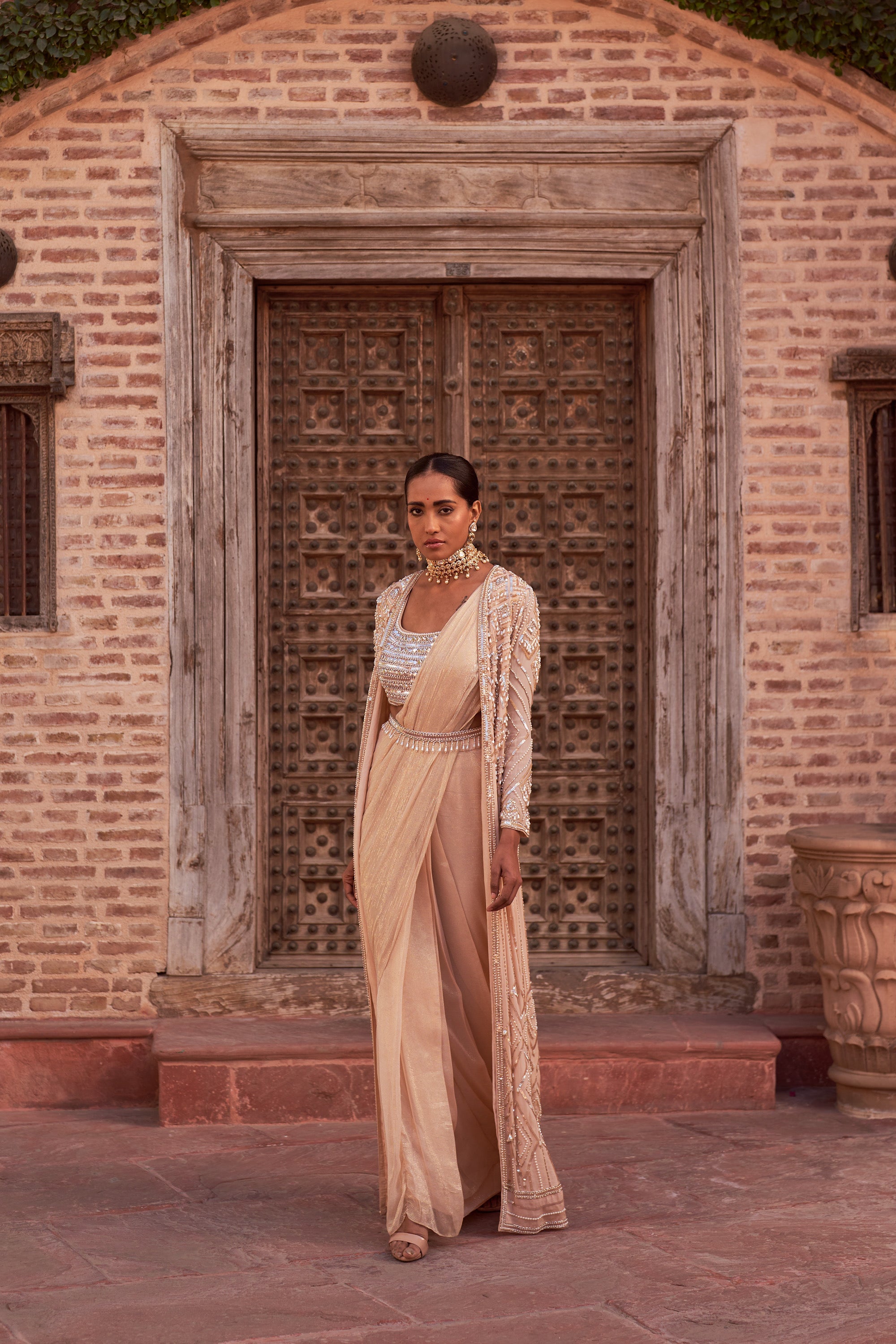 Subh Bela Cape Saree Set
