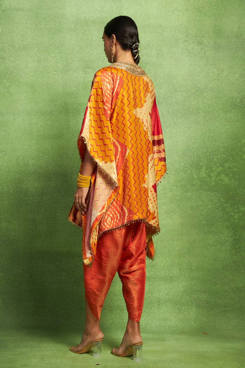 Hand Embroidered Kaftan Top & Dhoti Pant Set