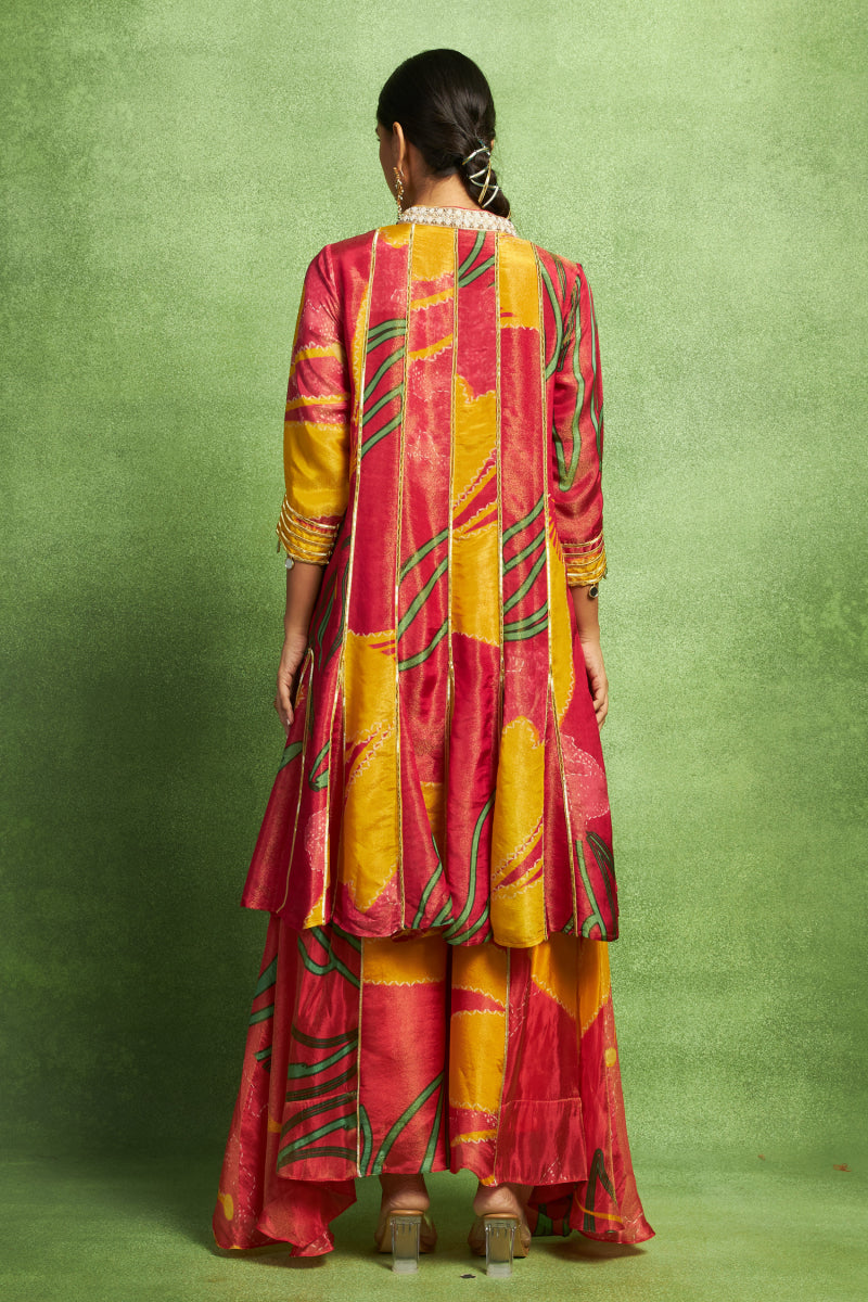 Hand Embroidered Paneled Kurta Set