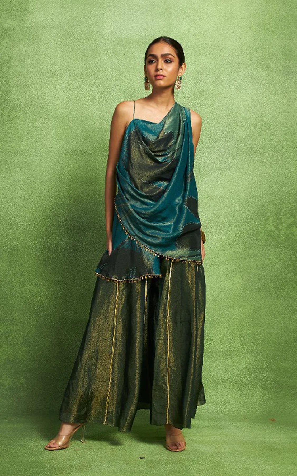 Draped Cowl Top Set
