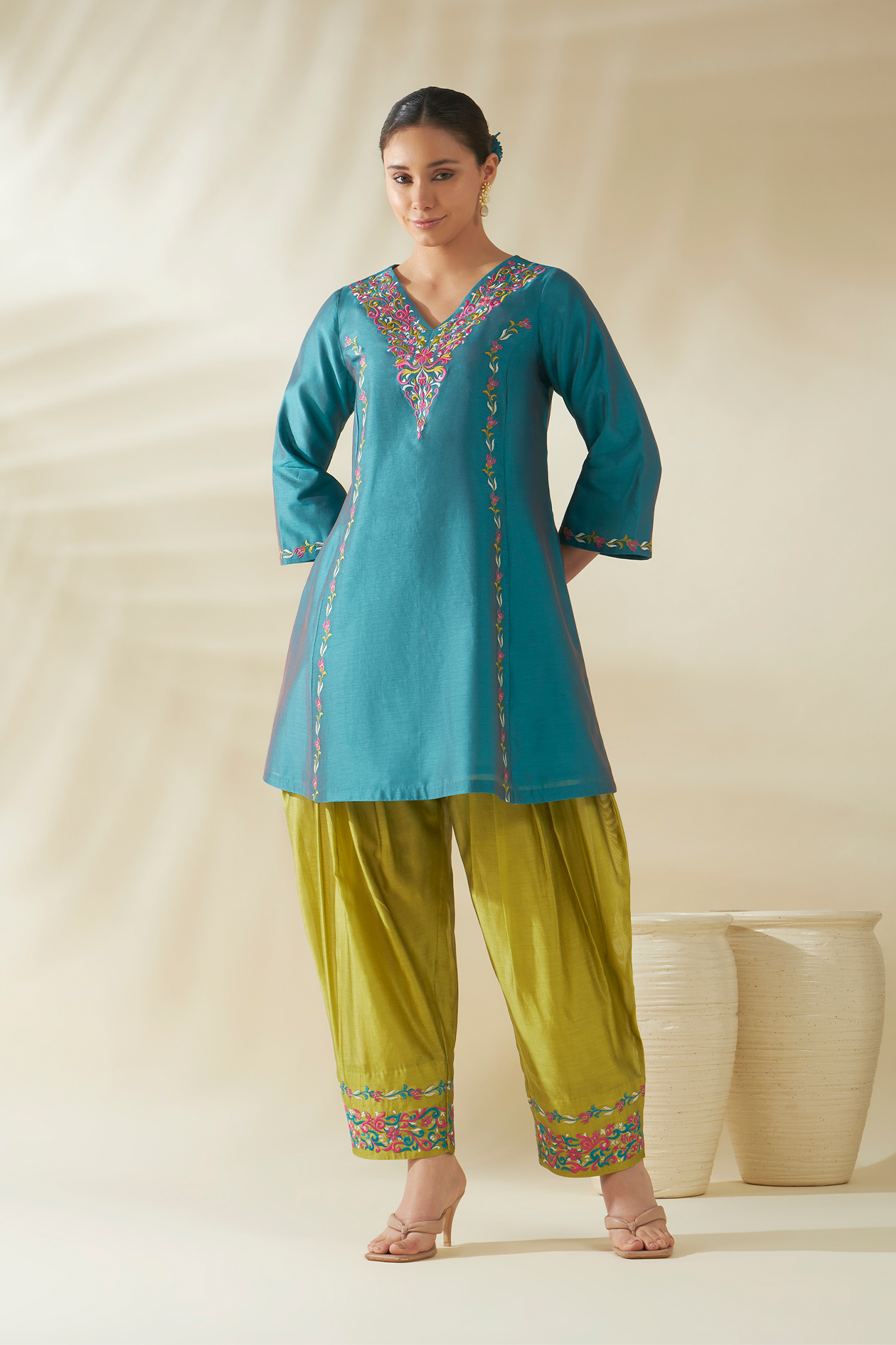 ORIGANI Blue Ziya Tunic Set