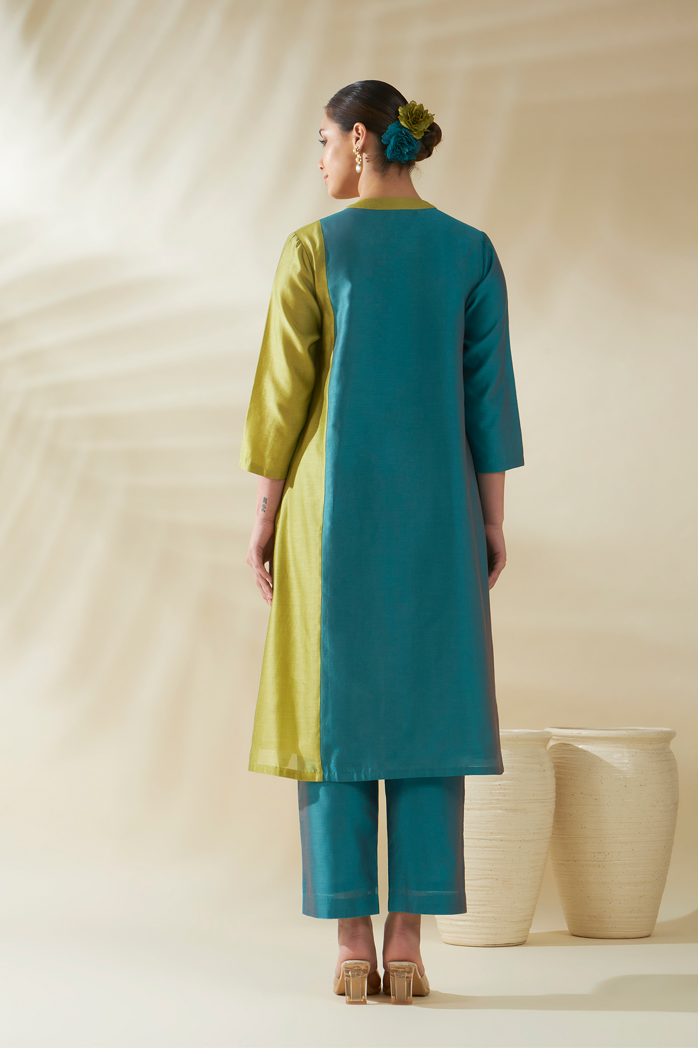 ORIGANI Blue Green Aster Suit Set
