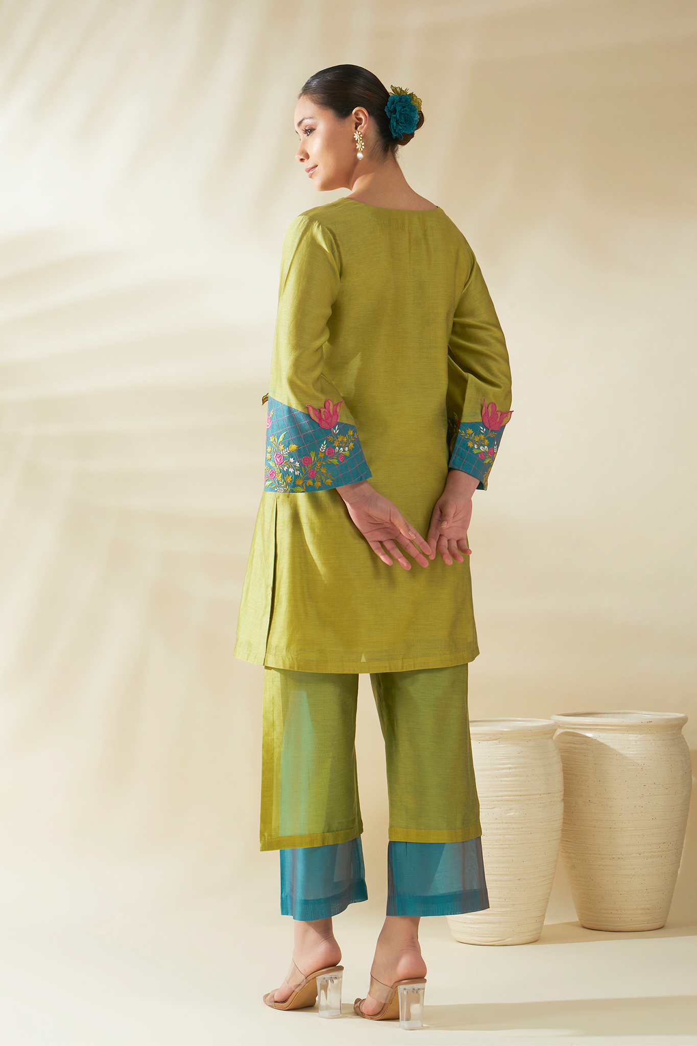 ORIGANI Green Tulip Tunic Set